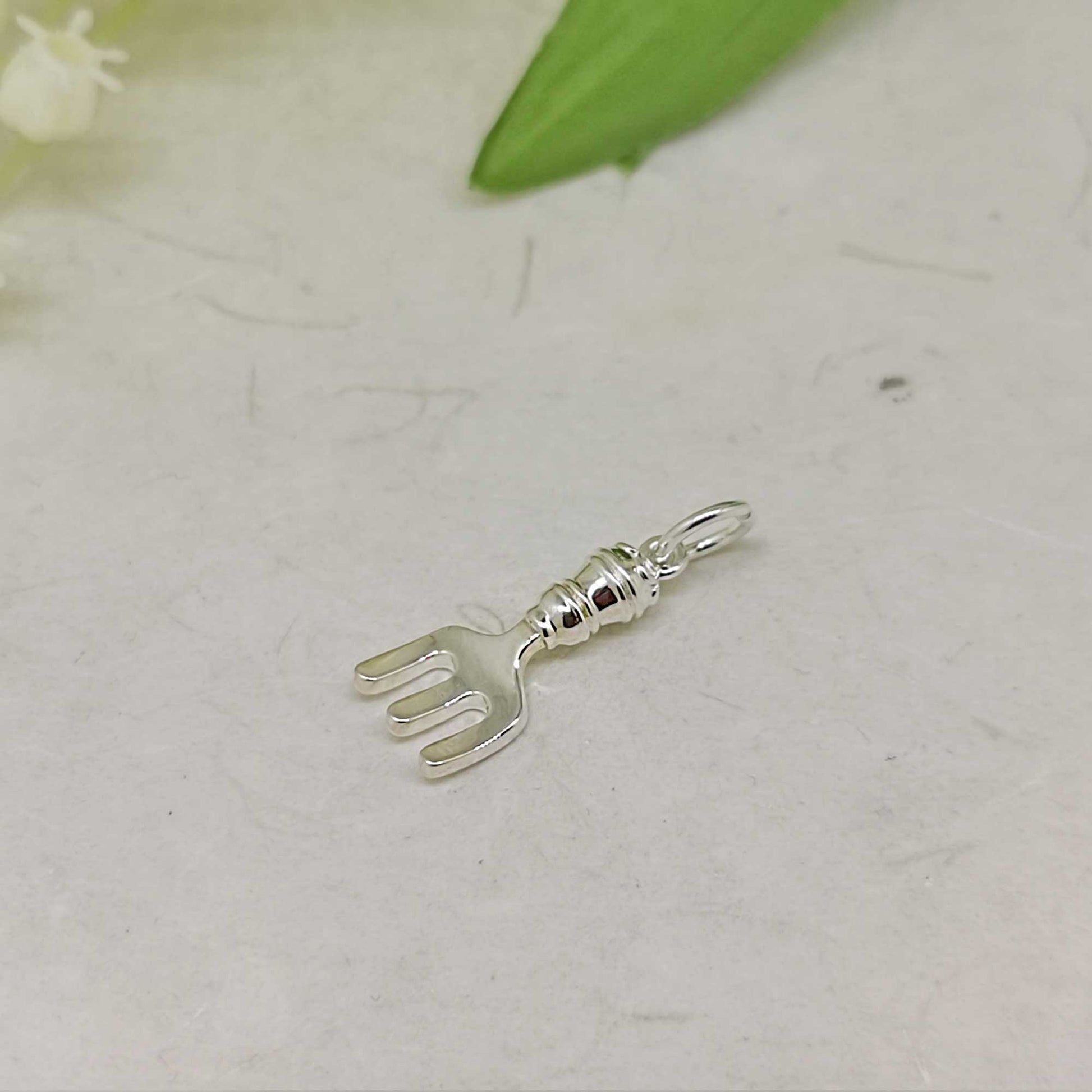 gardening fork silver charm necklace bracelet pendant RHS Chelsea Flower Show Scarlett Jewellery