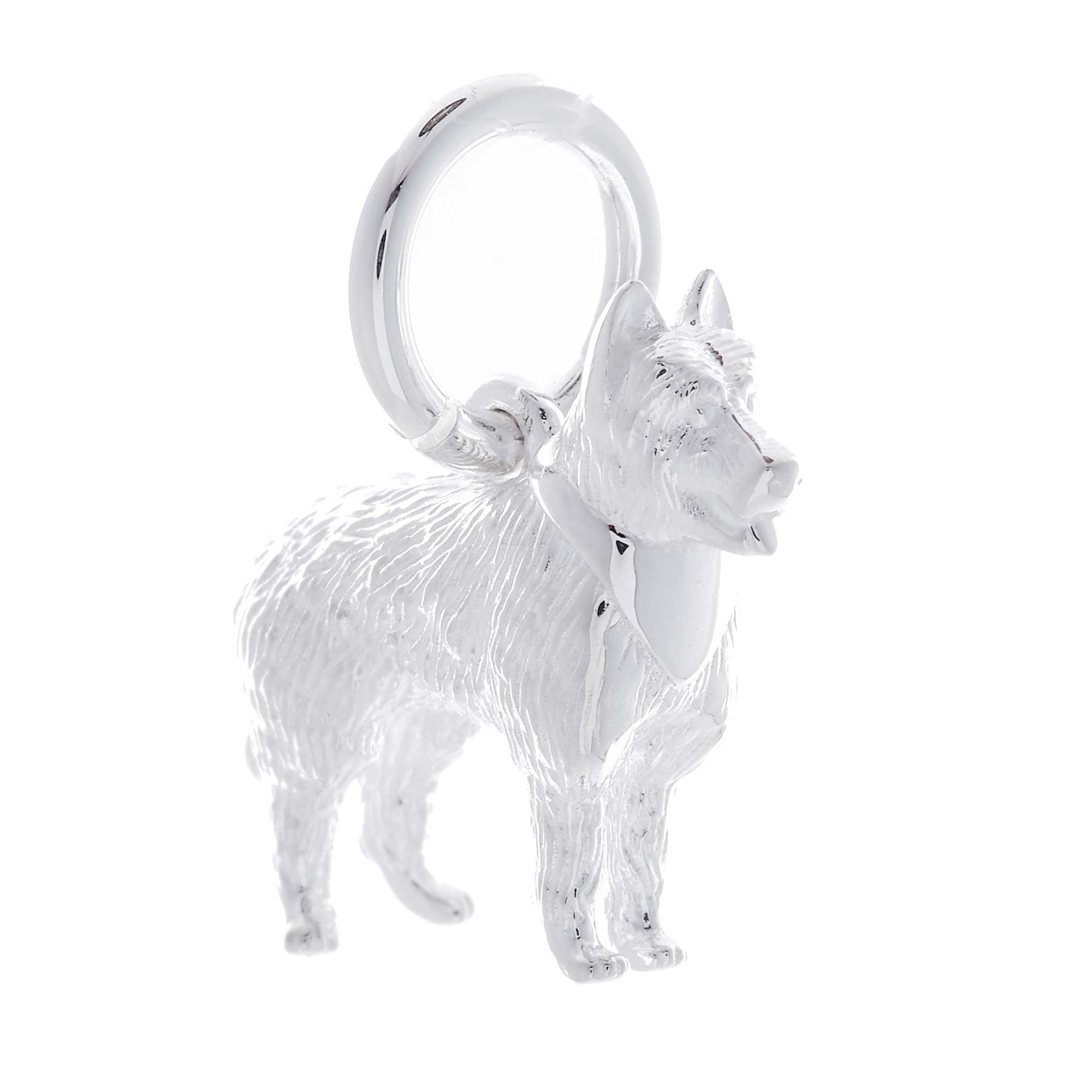 german shepherd silver alsatian charm gift for pet los dog owner breeder Scarlett Jewellery Brighton UK