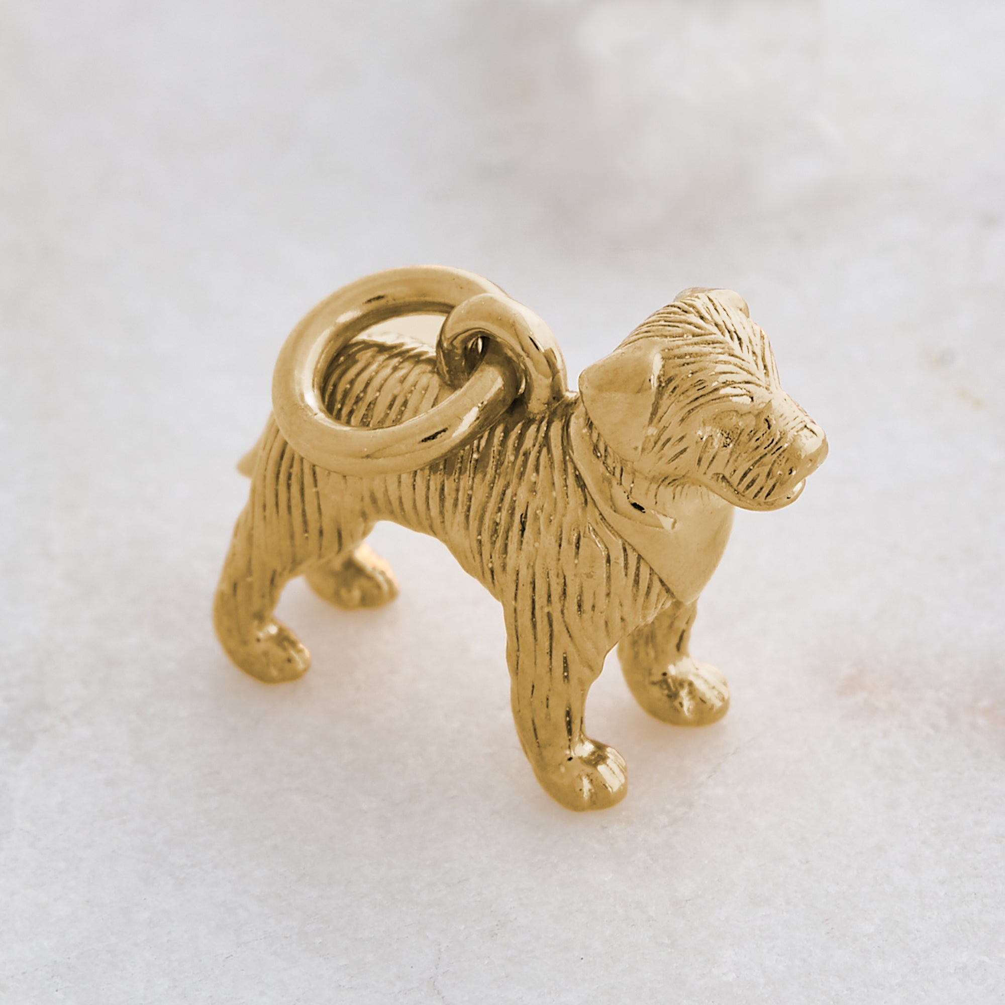 solid gold border terrier charm scarlett jewellery Brighton UK unique jewellery gifts for dog owners as seen at Chelsea Flower Show