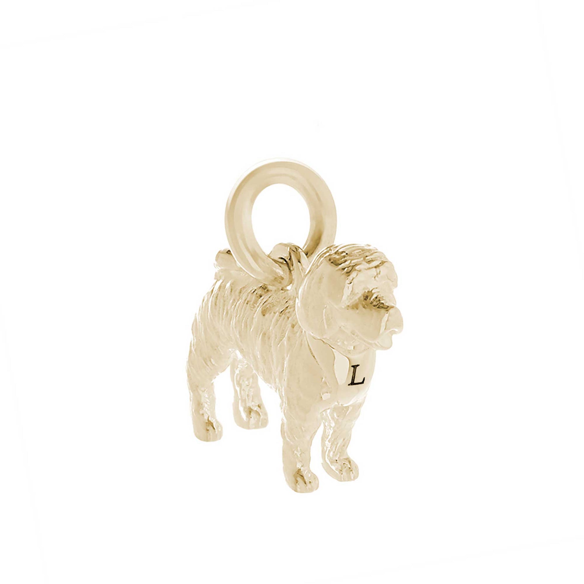 solid gold cockapoo cockerpoo cockerdoodle spoodle dog charm 9k 9ct for bracelet