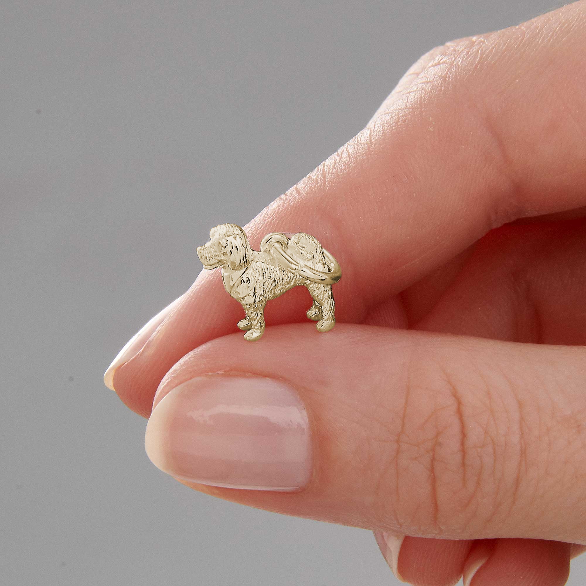 solid gold cockapoo cockerpoo cockerdoodle spoodle dog charm 9k 9ct for bracelet