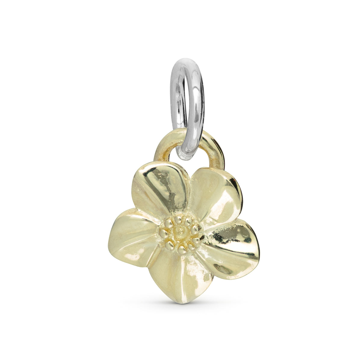 Solid 9ct Yellow Gold Forget-Me-Not Flower Charm