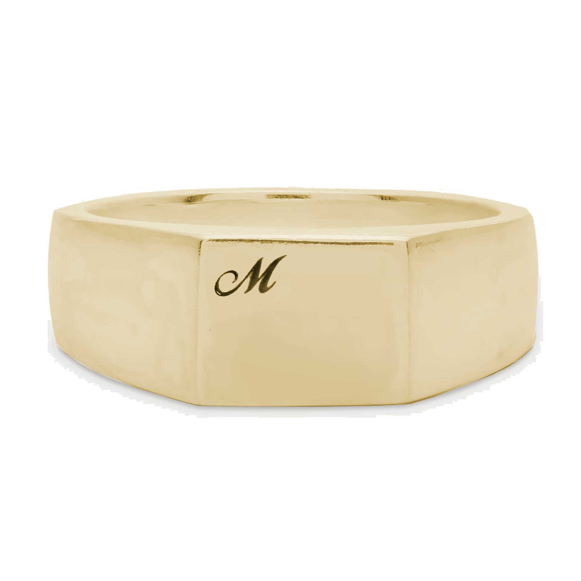 solid gold mens engraved initial signet ring scarlett jewellery