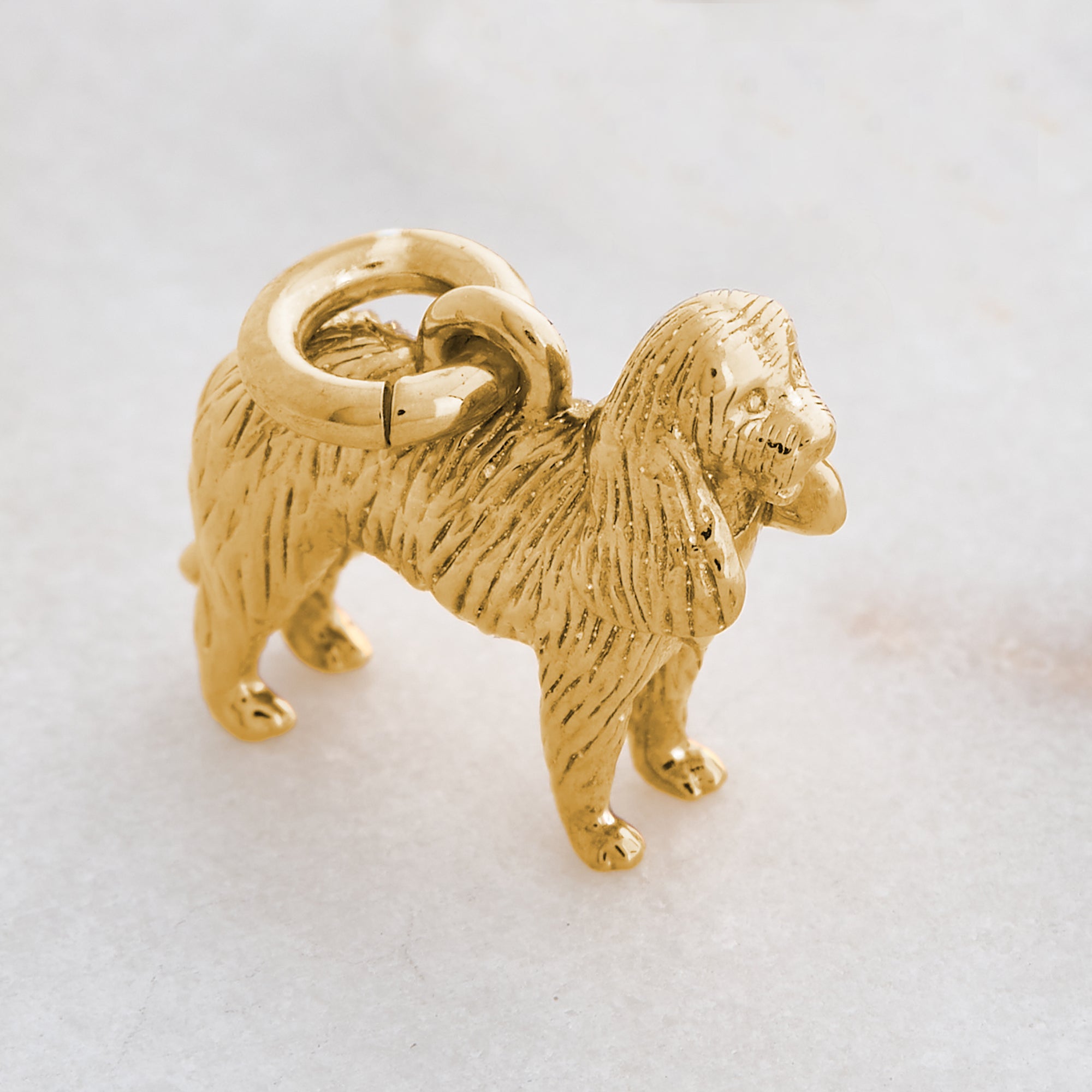 solid gold  king charles spaniel gold dog charm for necklace or bracelet scarlett jewellery