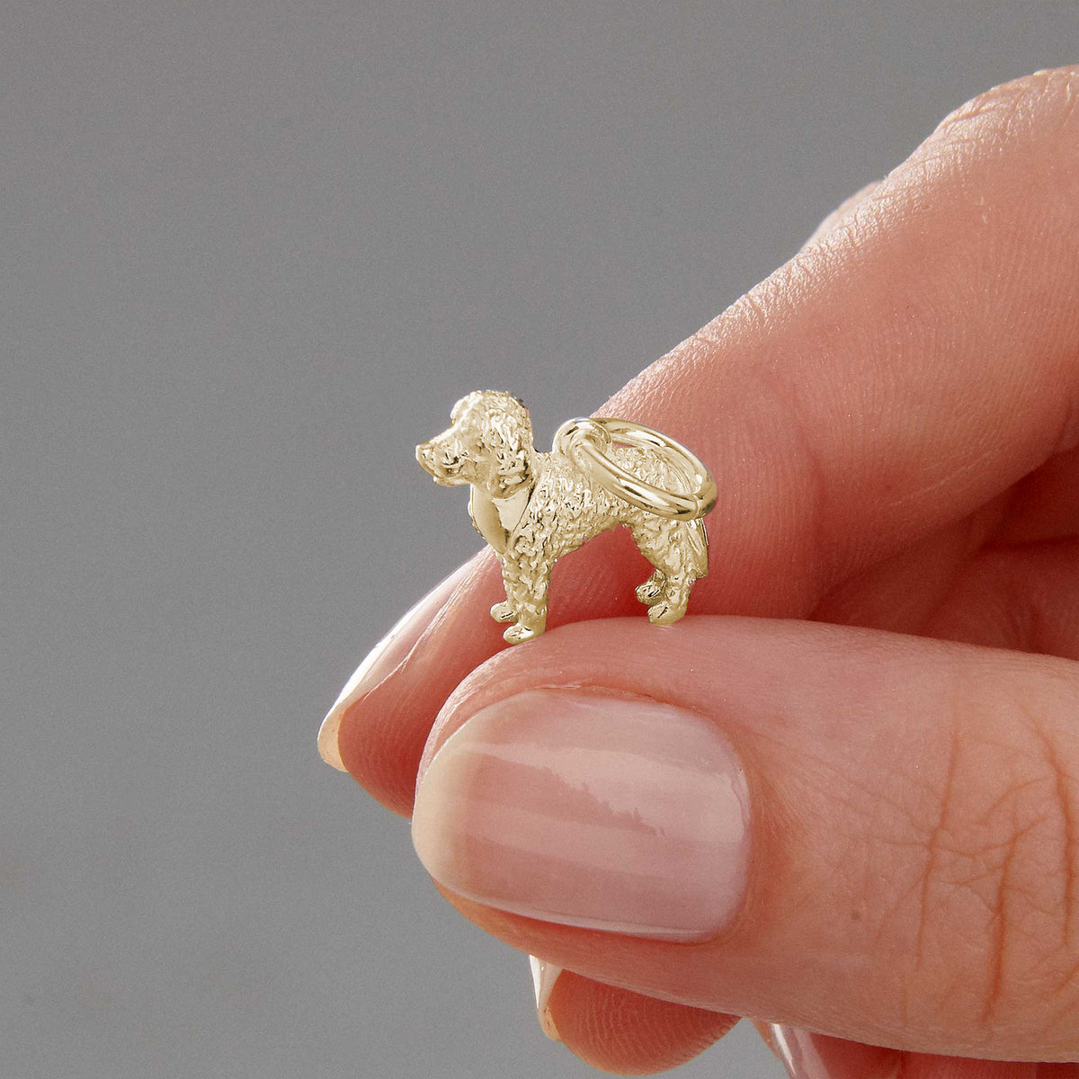 Solid gold labradoodle bracelet charm 9k 9ct gold dog charms scarlett jewellery