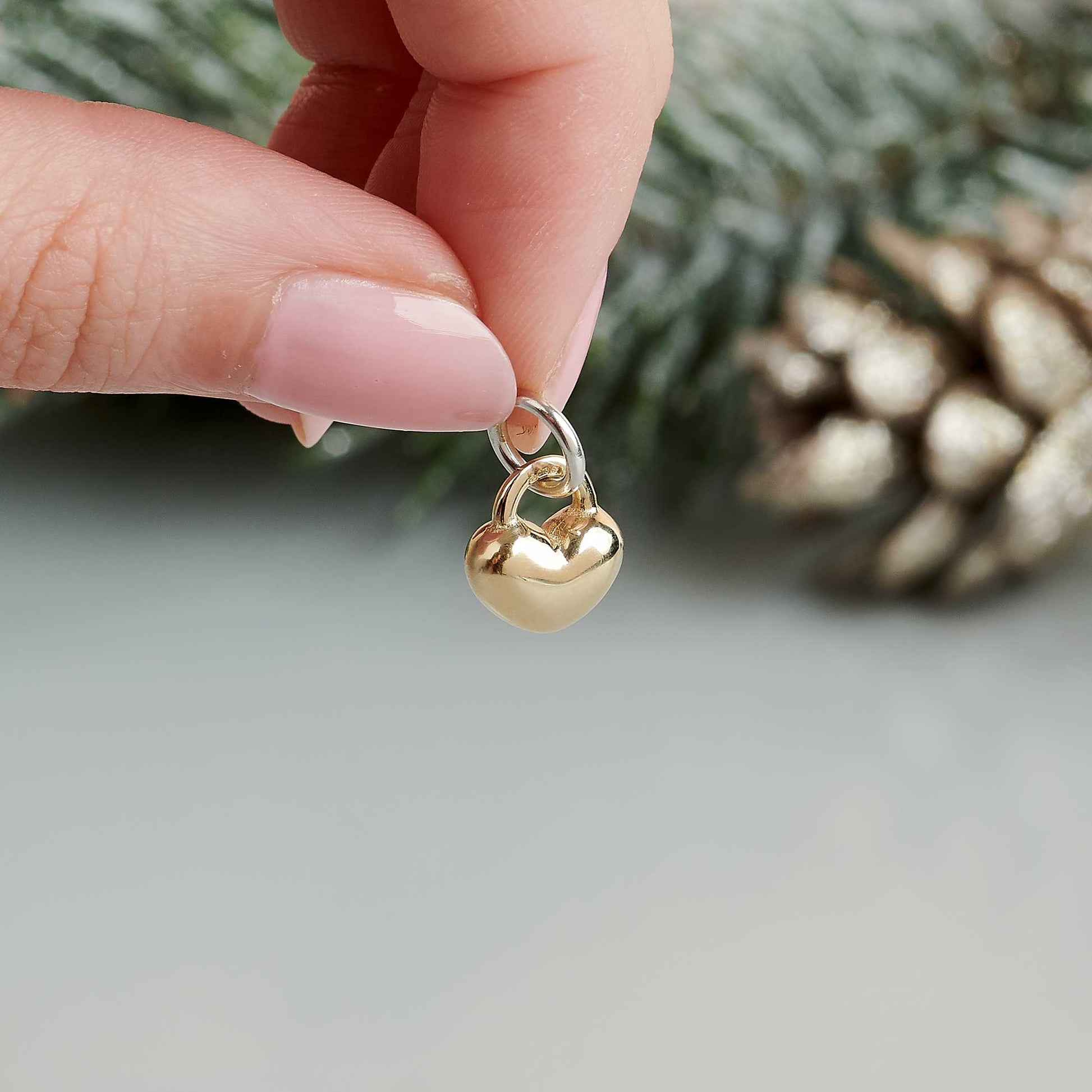Solid gold love heart bracelet charm Scarlett Jewellery