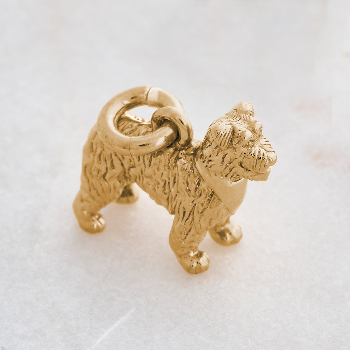 solid gold  miniature schnauzer gold dog charm for necklace or bracelet scarlett jewellery