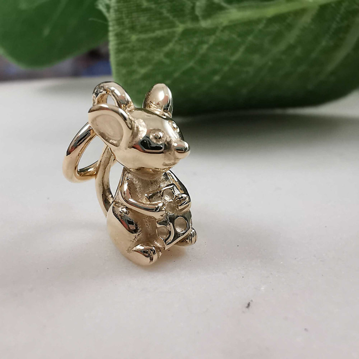 Solid gold mouse charm Scarlett Jewellery 9kt gold bracelet charms animal