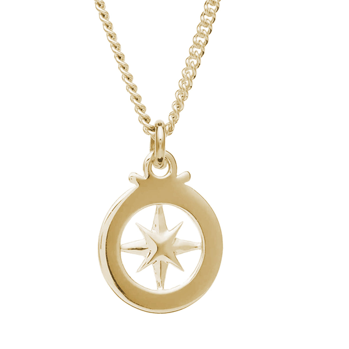 small solid 9ct gold st christopher alternative necklace compass pendant