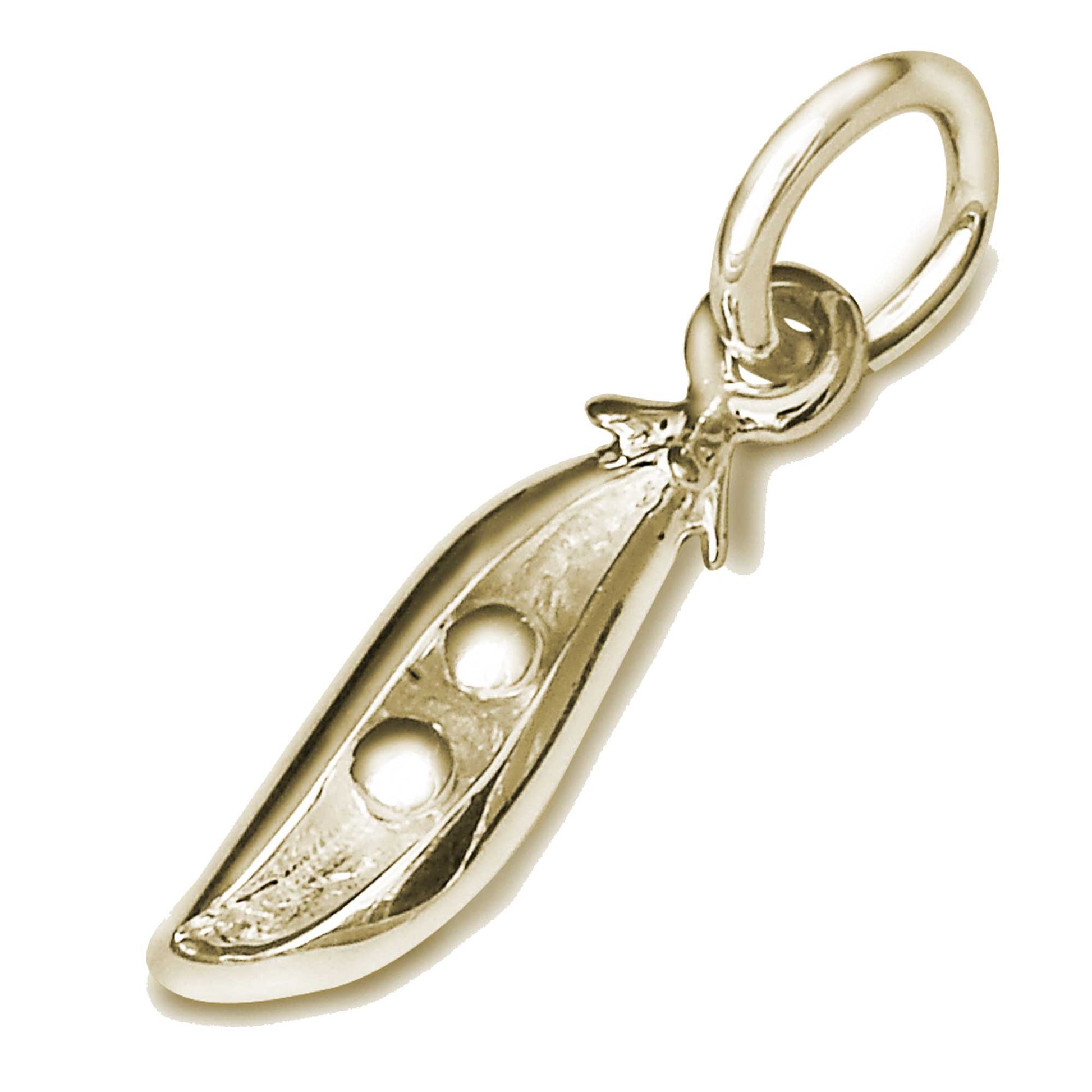 Gold two peas in a pod charm for twins sisters best friends