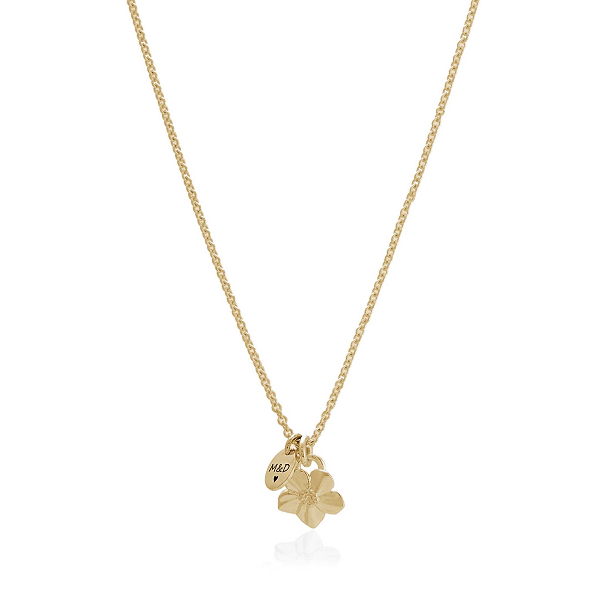 memorial jewellery forget me not everlasting memory personalised gold necklace scarlett jewellery
