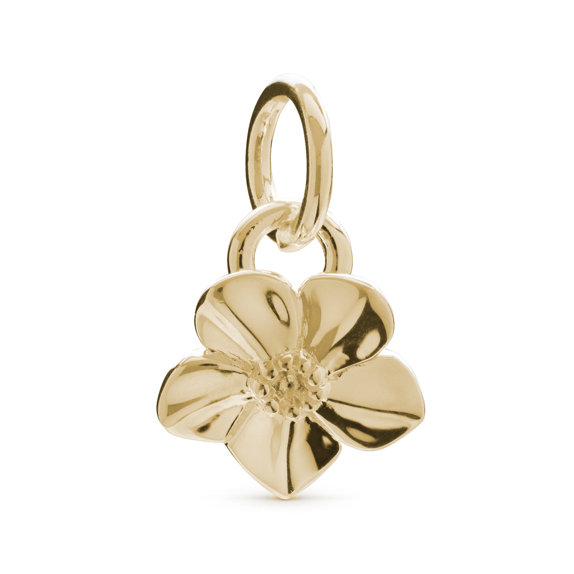 18ct gold vermeil forget me not flower charm scarlett jewellery Brighton UK