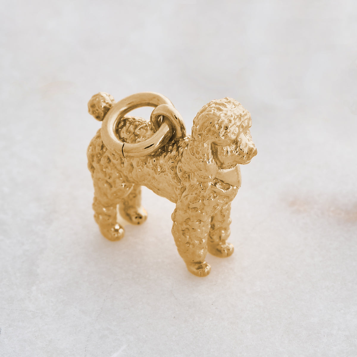 solid gold  poodle gold dog charm for necklace or bracelet scarlett jewellery