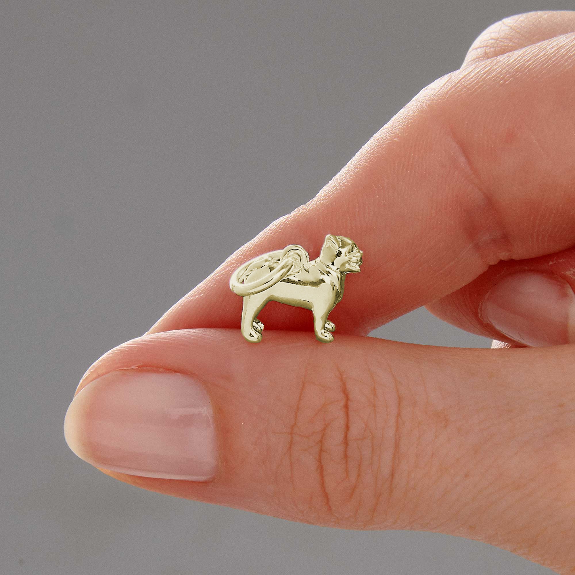 solid 9ct gold pug dog charm scarlett jewellery