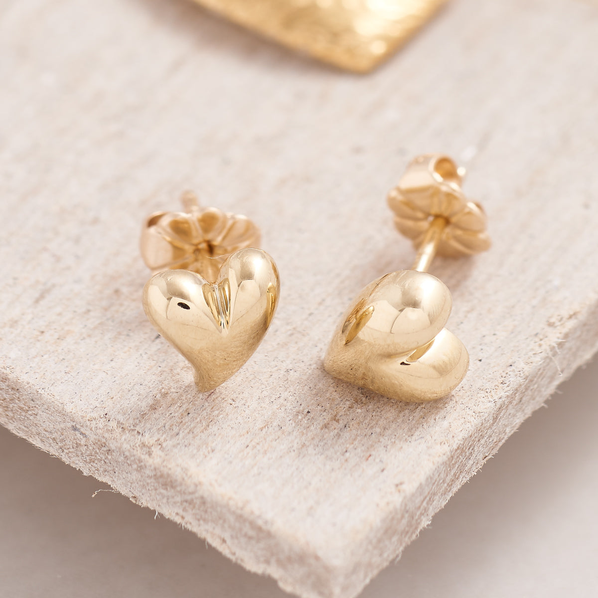 Simply Heart Solid Gold Designer Stud Earrings Scarlett Jewellery
