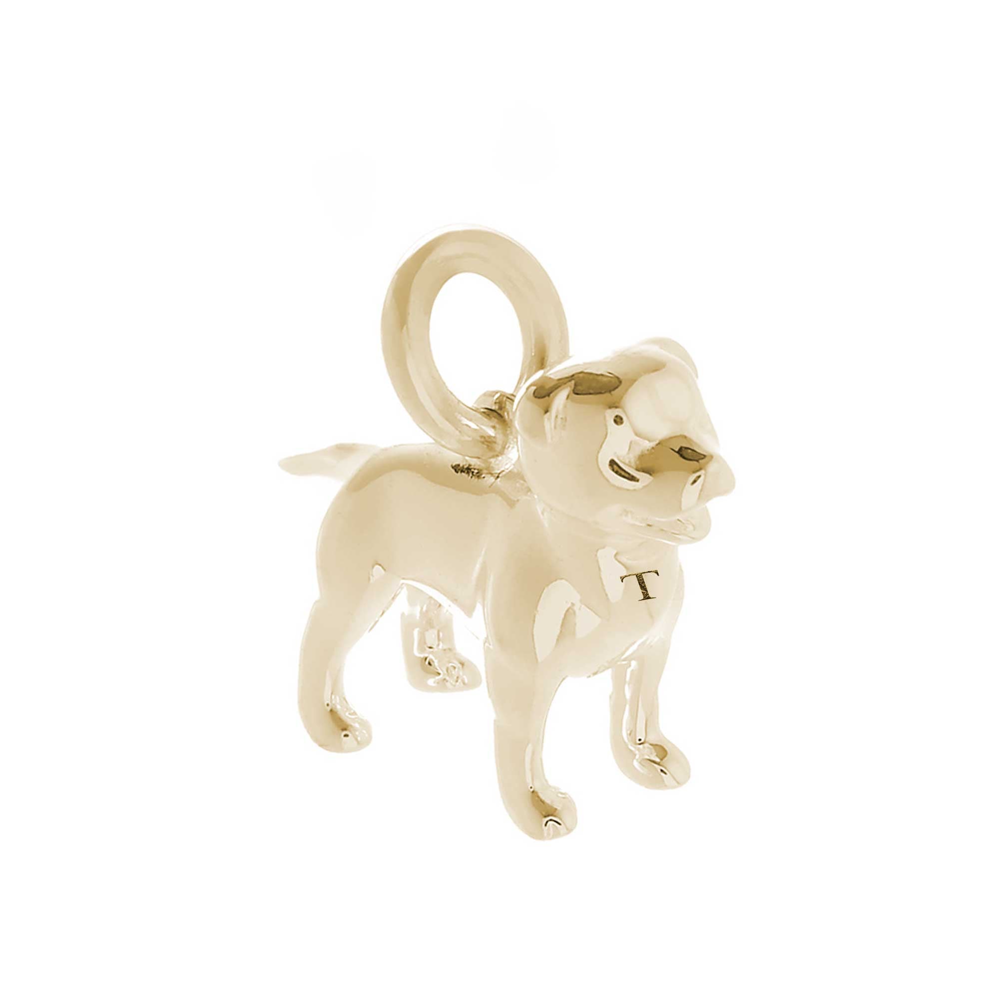 solid 9ct gold staffordshire bull terrier staffy dog charm scarlett jewellery