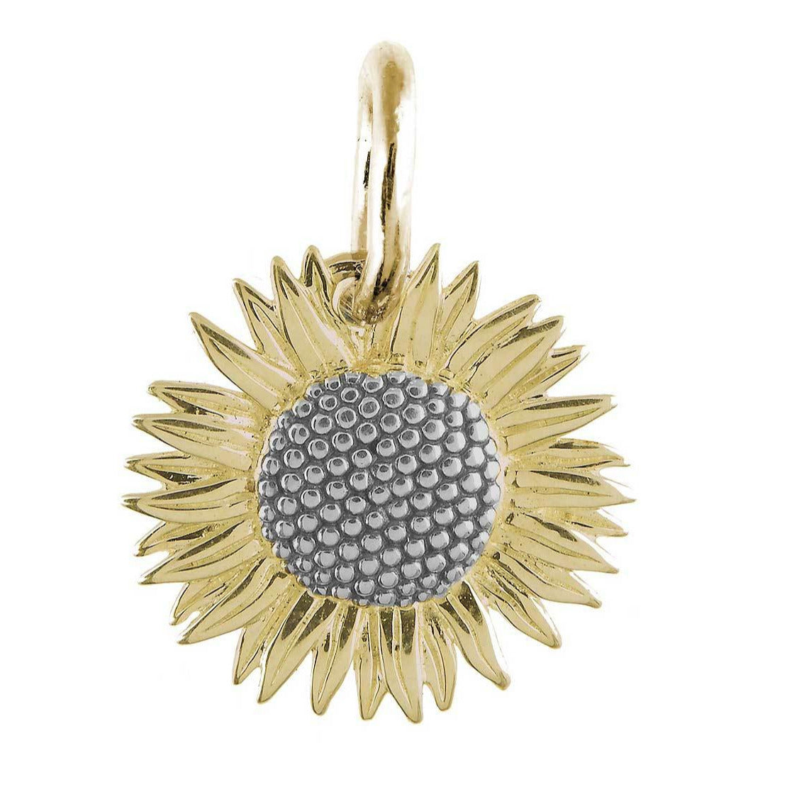 gold plated vermeil silver sunflower charm