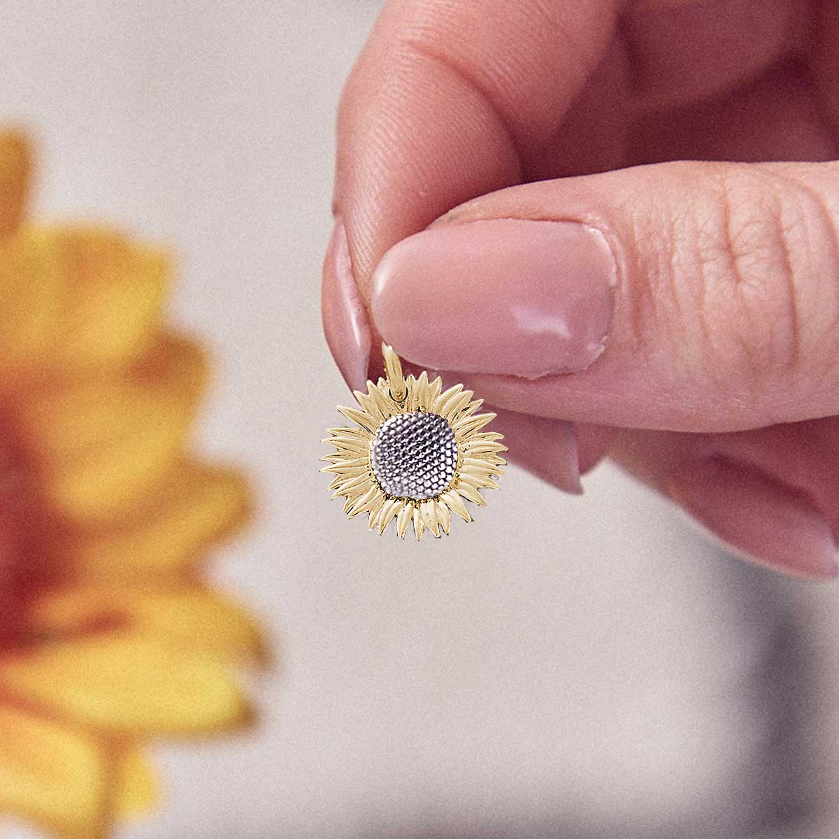 gold plated vermeil silver sunflower charm