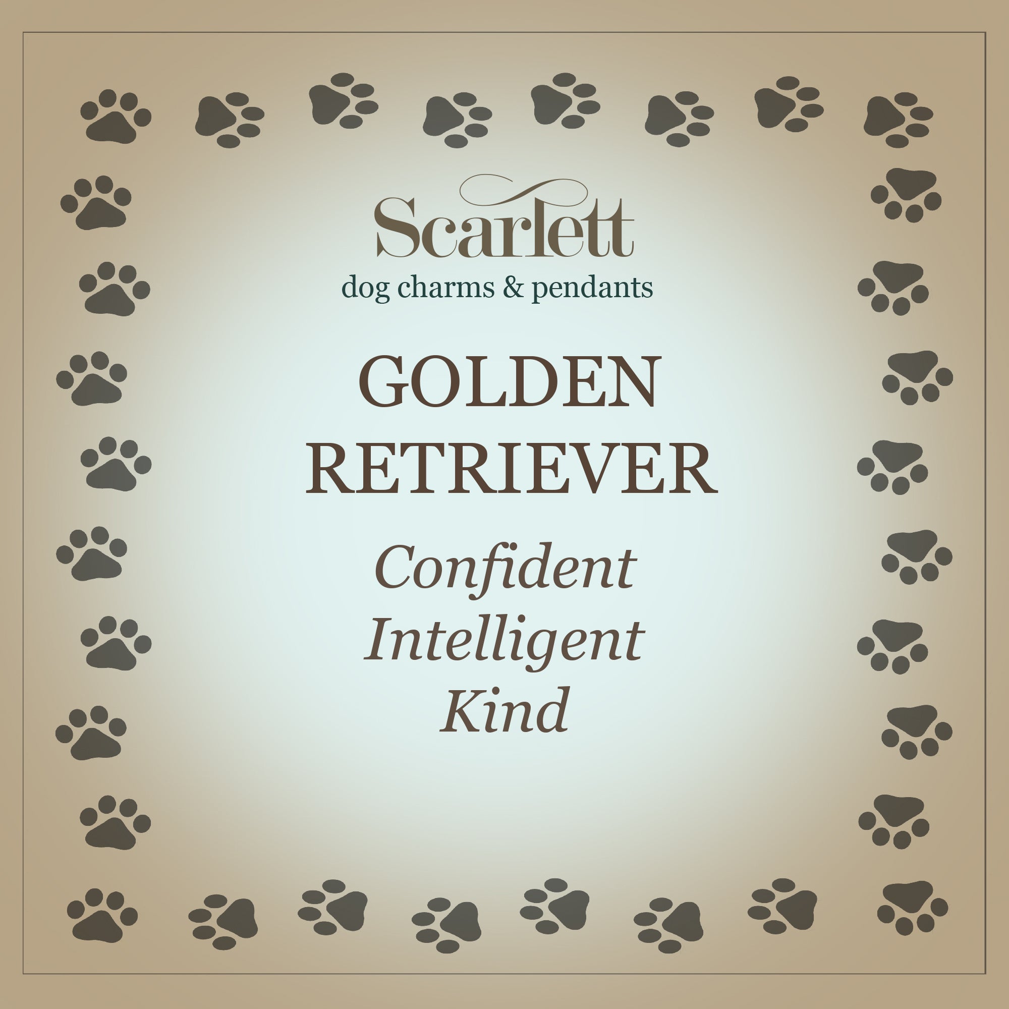 Golden Retriever Silver Dog Charm