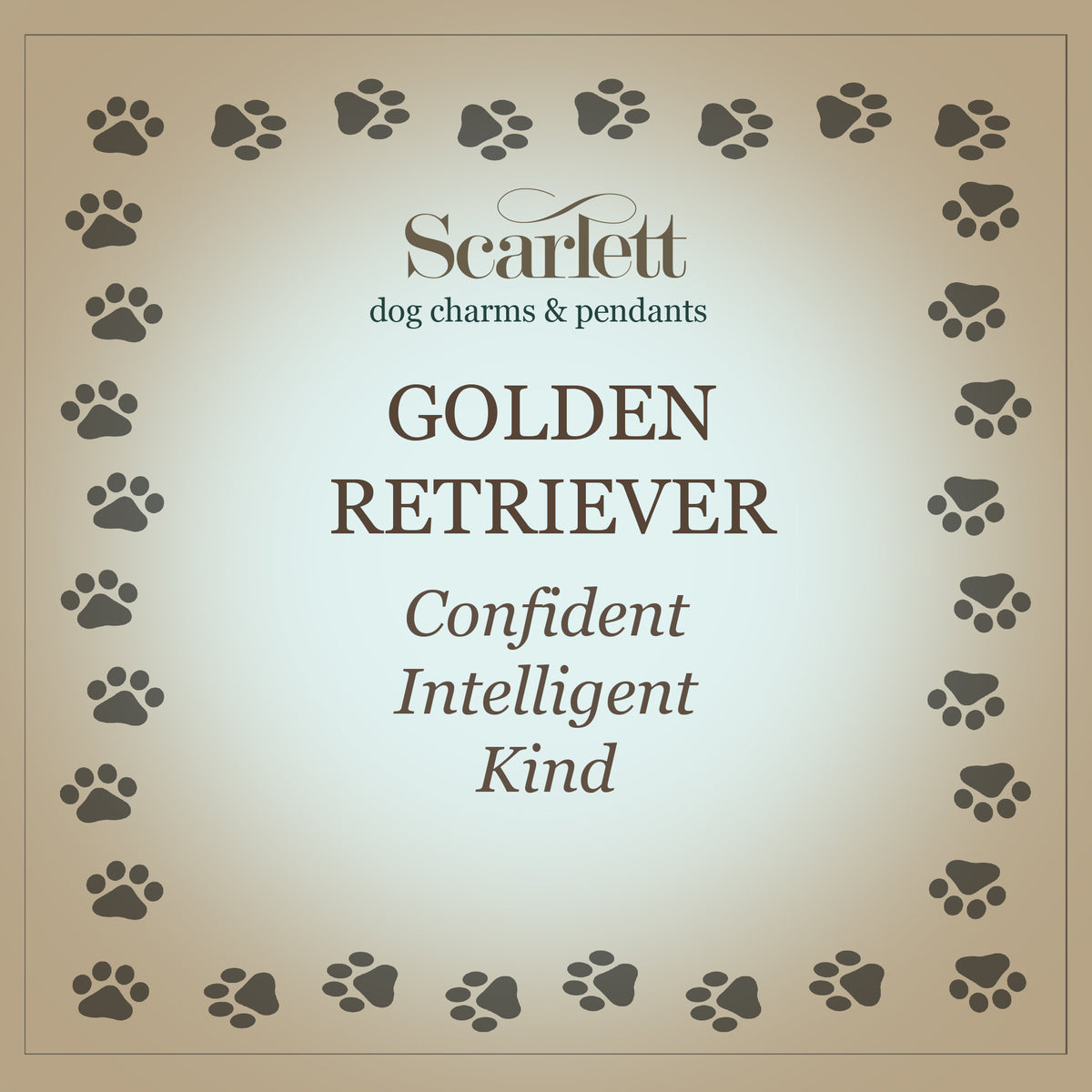 Golden Retriever Silver Dog Charm