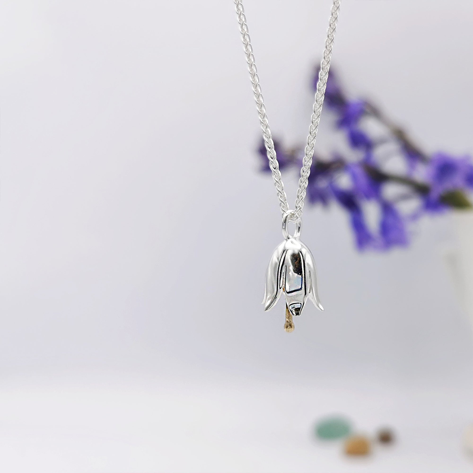 silver harebell bluebell bellflower necklace scarlett jewellery hove