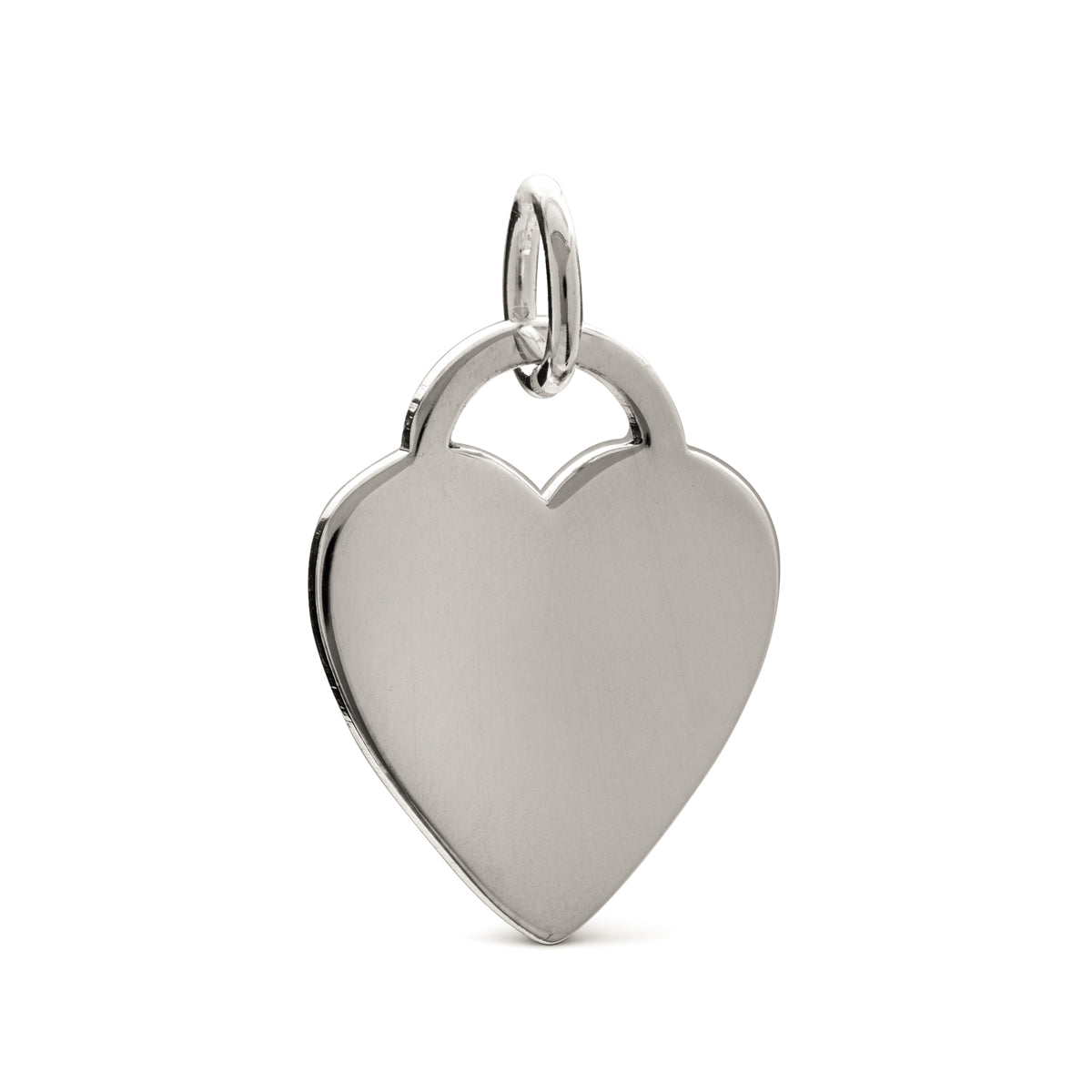Heart Tag Blank Chunky Solid Silver Charm