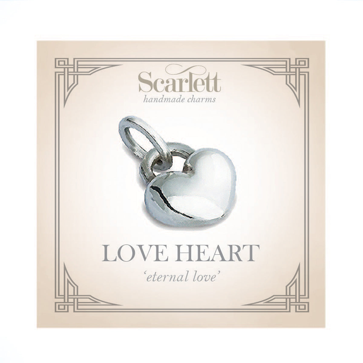 Solid gold love heart bracelet charm Scarlett Jewellery