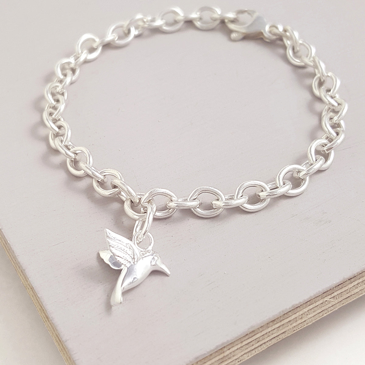 Hummingbird Silver Charm Bracelet from Scarlett Jewellery UK