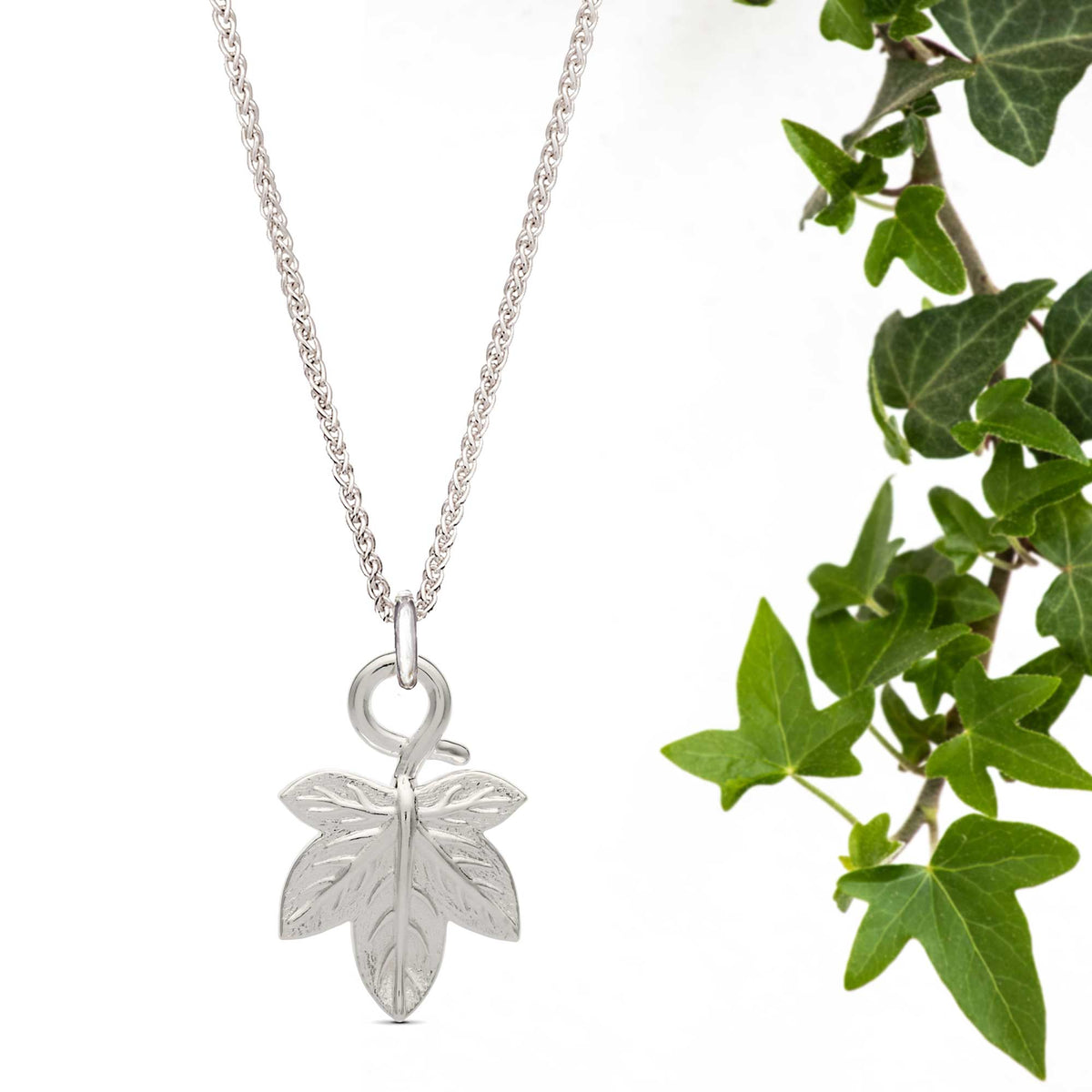 Ivy leaf silver plant nature charm from Scarlett Jewellery symbol of fidelity for marriage