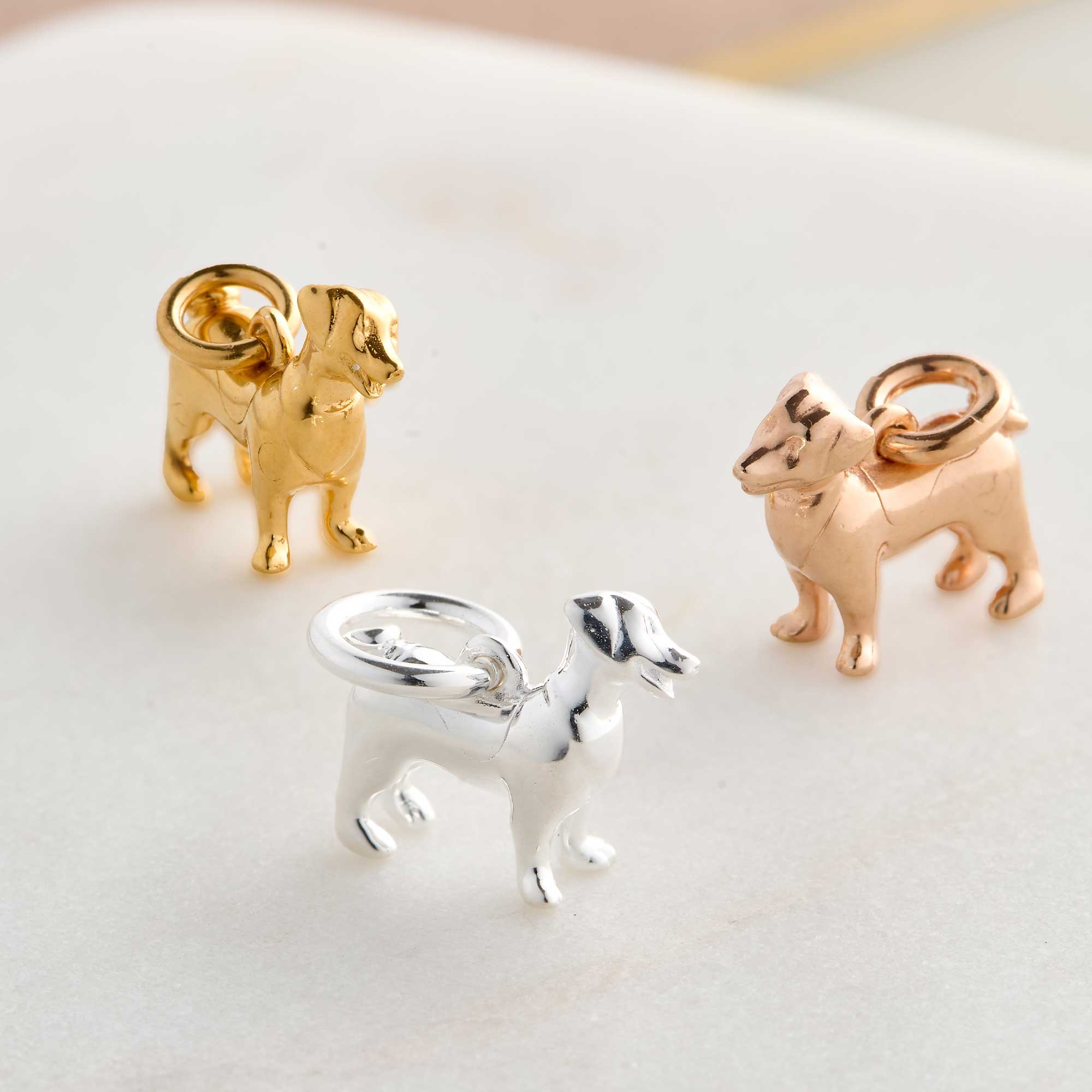 jack russell terrier silver gold rose gold charms scarlett jewellery