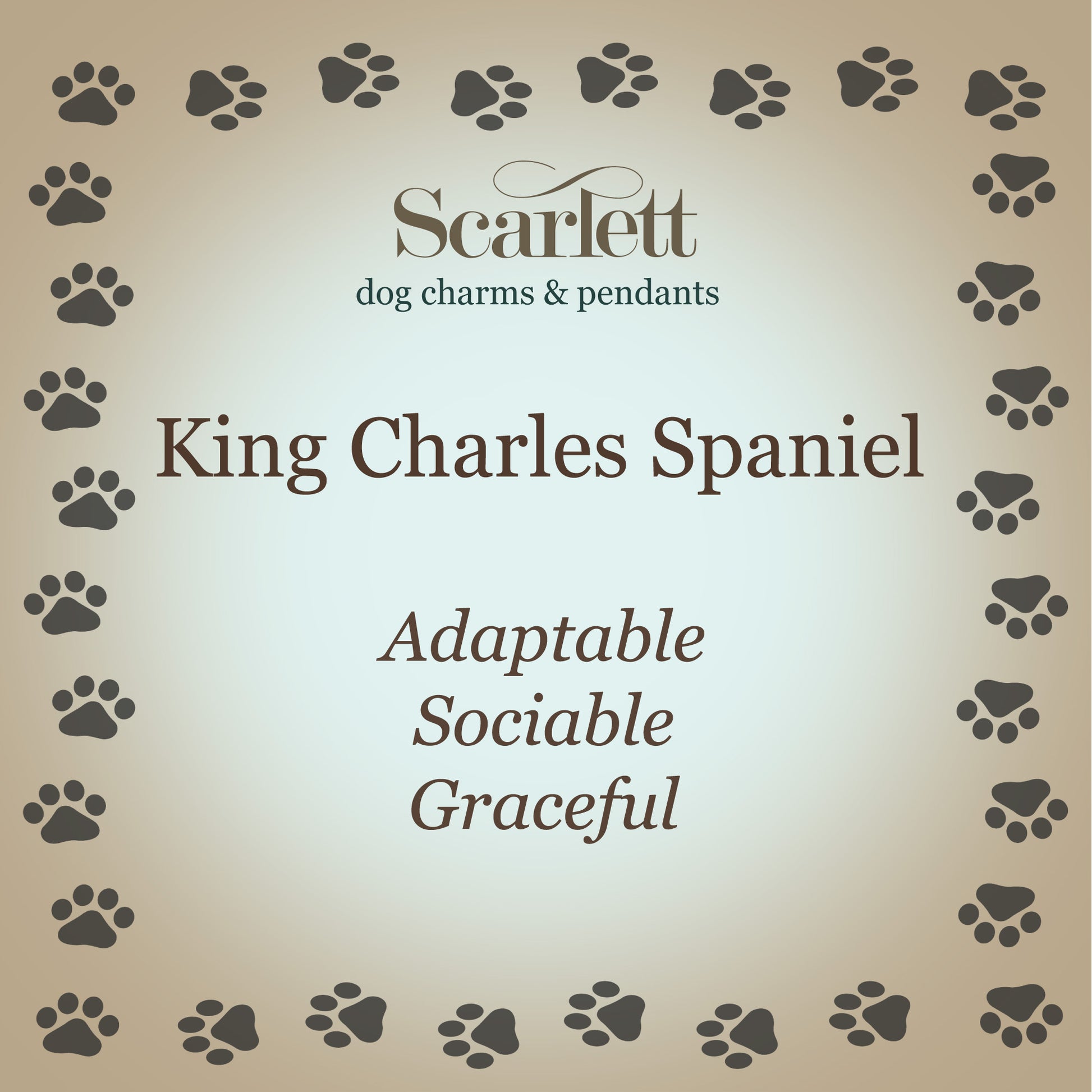 solid gold king charles spaniel charm dog owner gift for pet loss lady and the tramp inspired scarlett jewellery Brighton UI