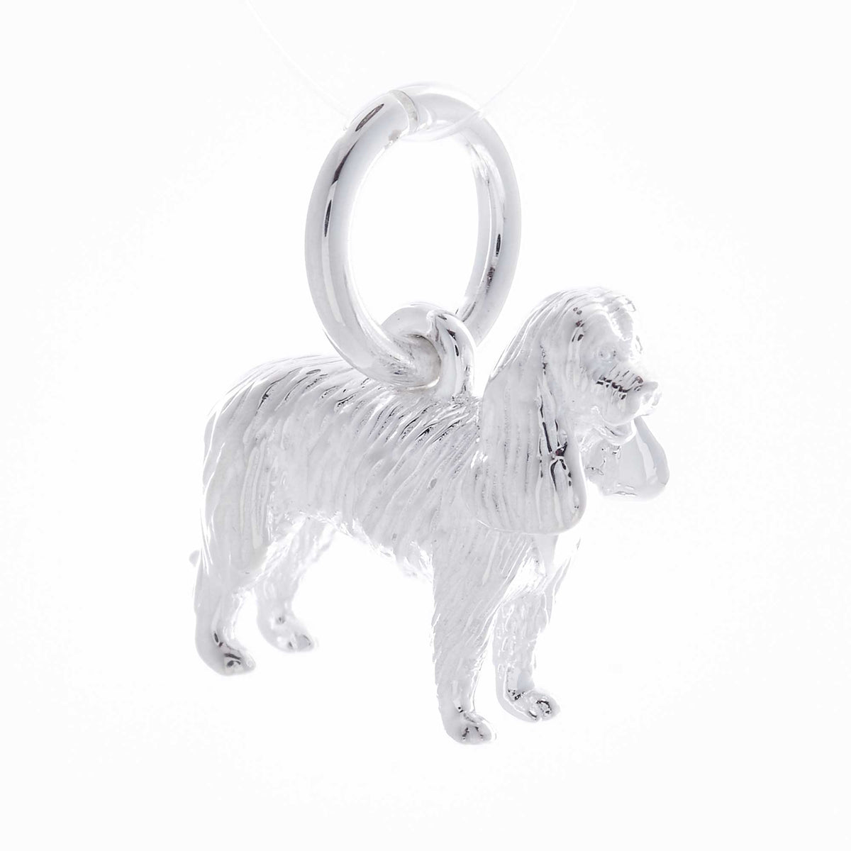 silver king charles spaniel charm dog owner gift for pet loss lady and the tramp inspired scarlett jewellery Brighton UI