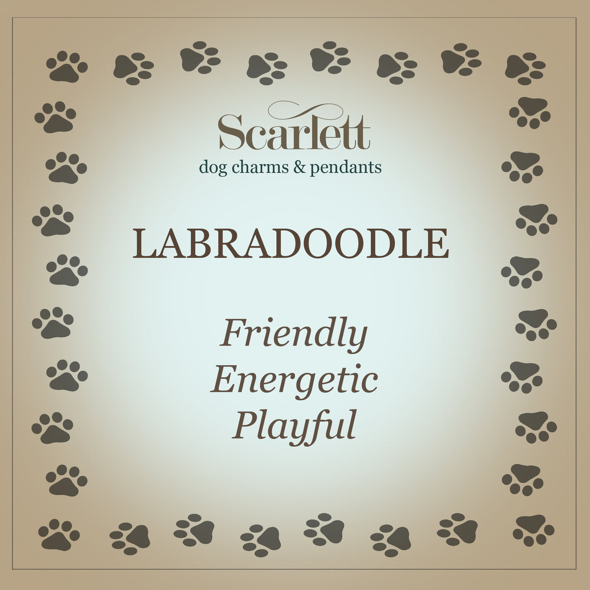 Labradoodle Solid Gold Dog Charm