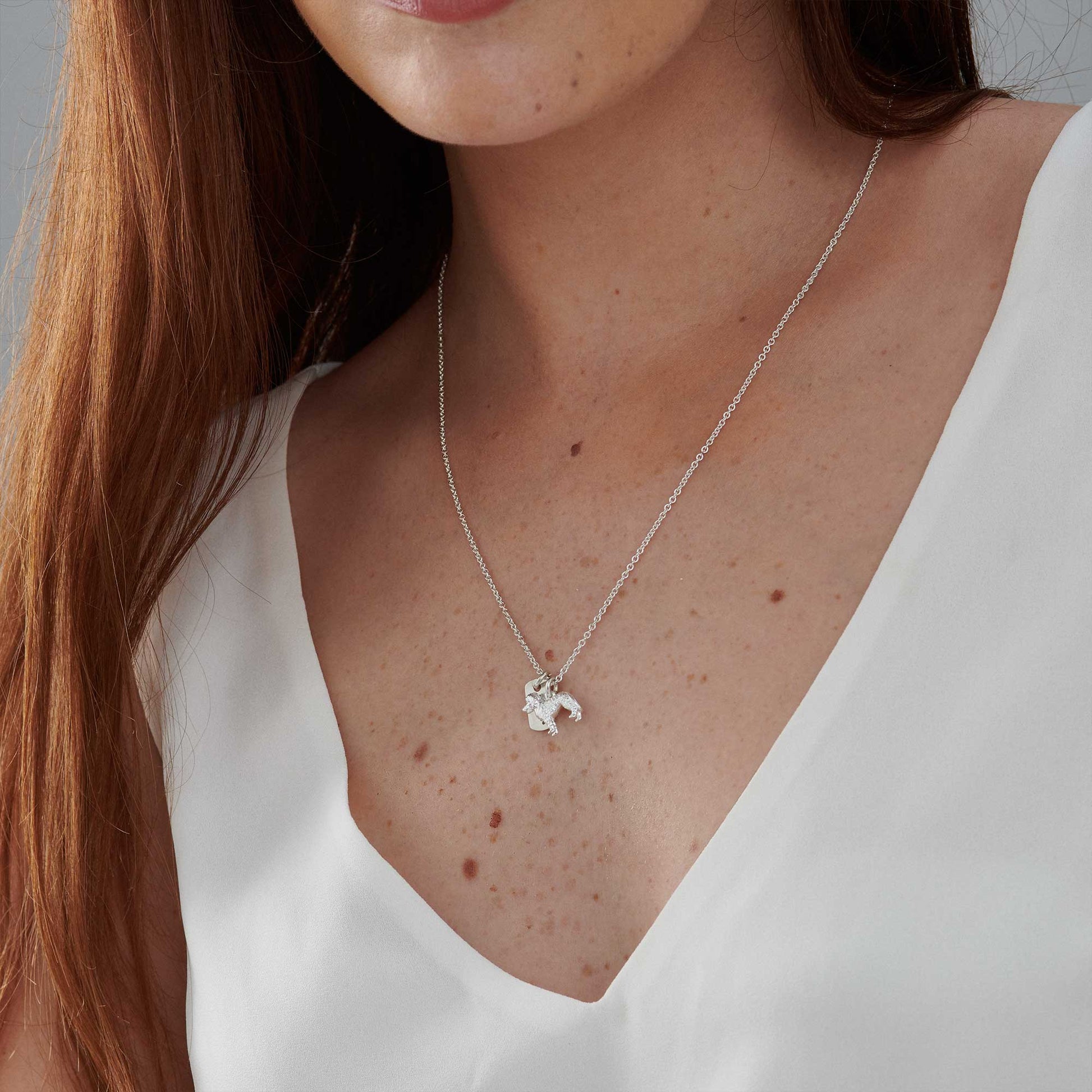 labradoodle silver personalised necklace scarlett jewellery