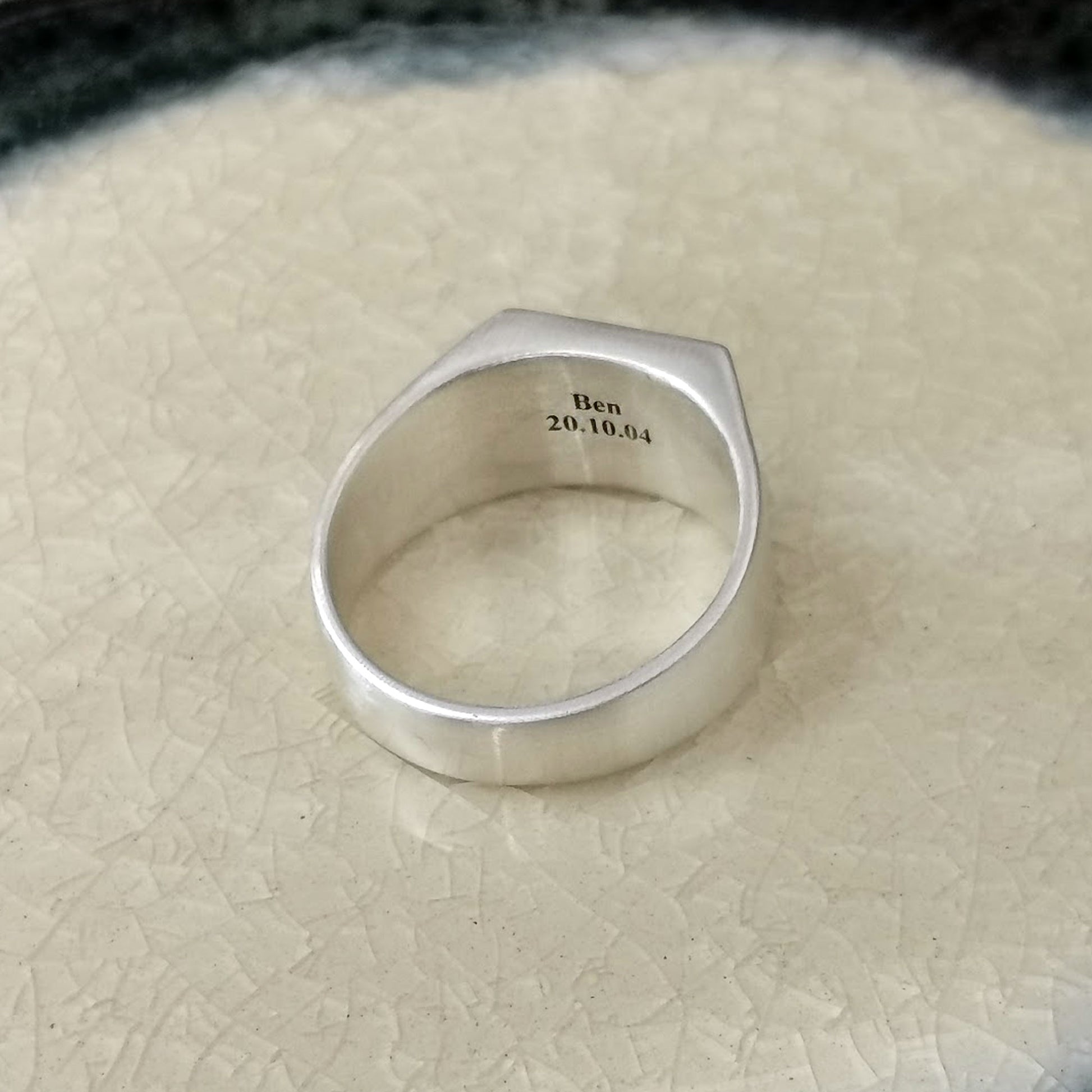 inside sterling silver signet ring engraving 21st birthday gift idea for men