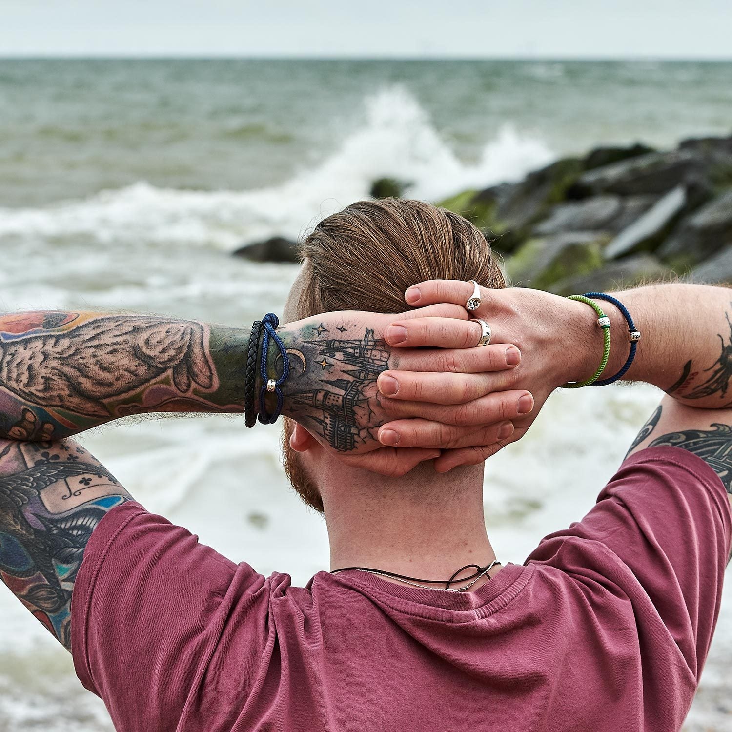 Mens leather bracelet for adventure people going away travelling engraved with One Life Live It