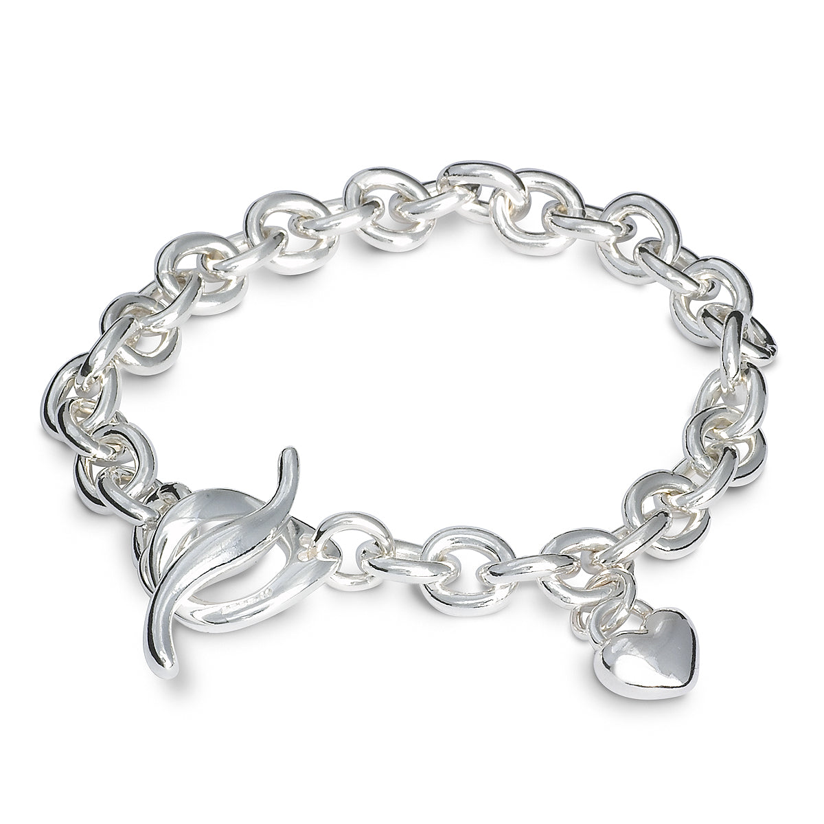 Traditional style designer silver charm bracelet with T-bar clasp Scarlett Jewellery