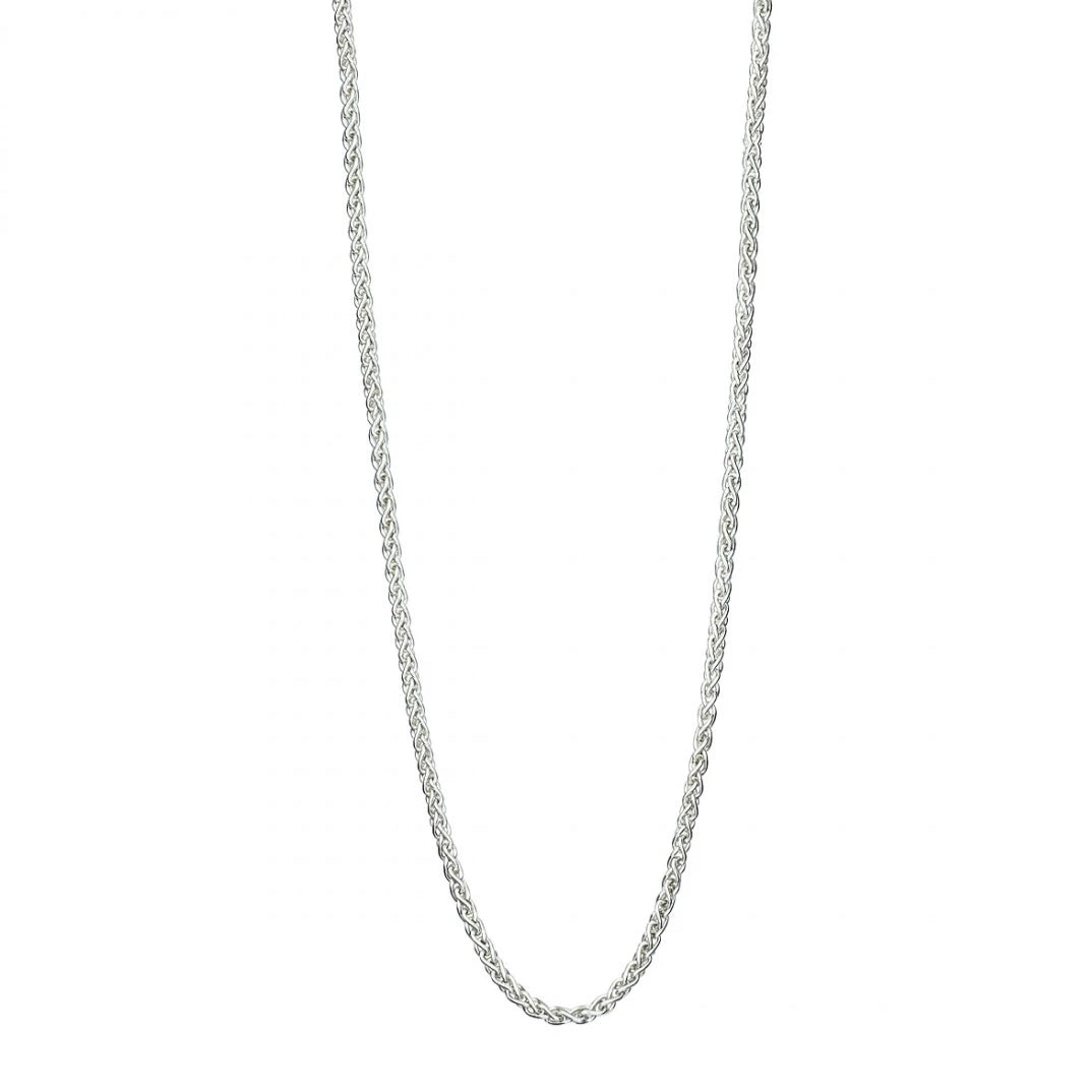 Sterling Silver Spiga Chain Necklace - Light Weight