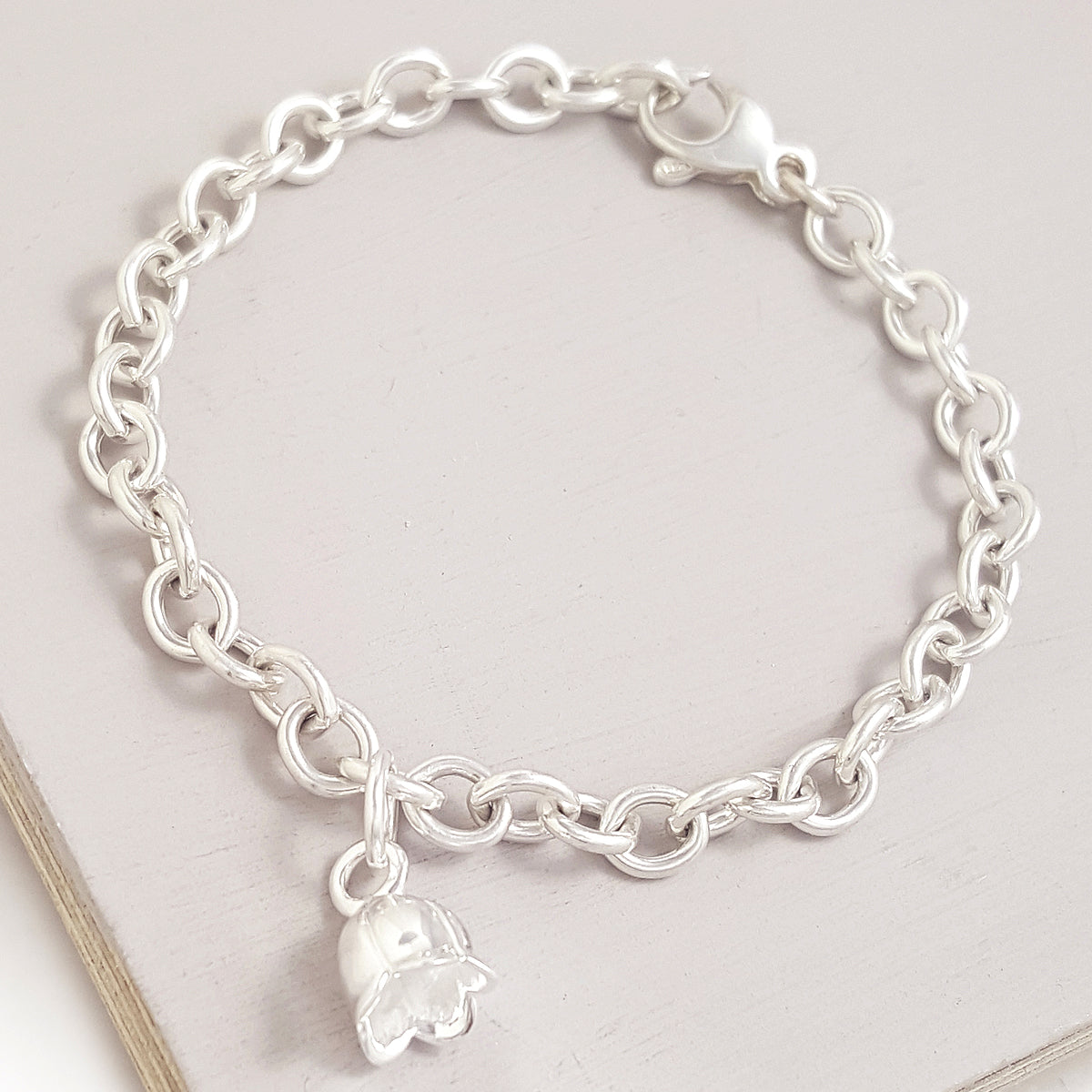 silver lily of the valley charm bracelet