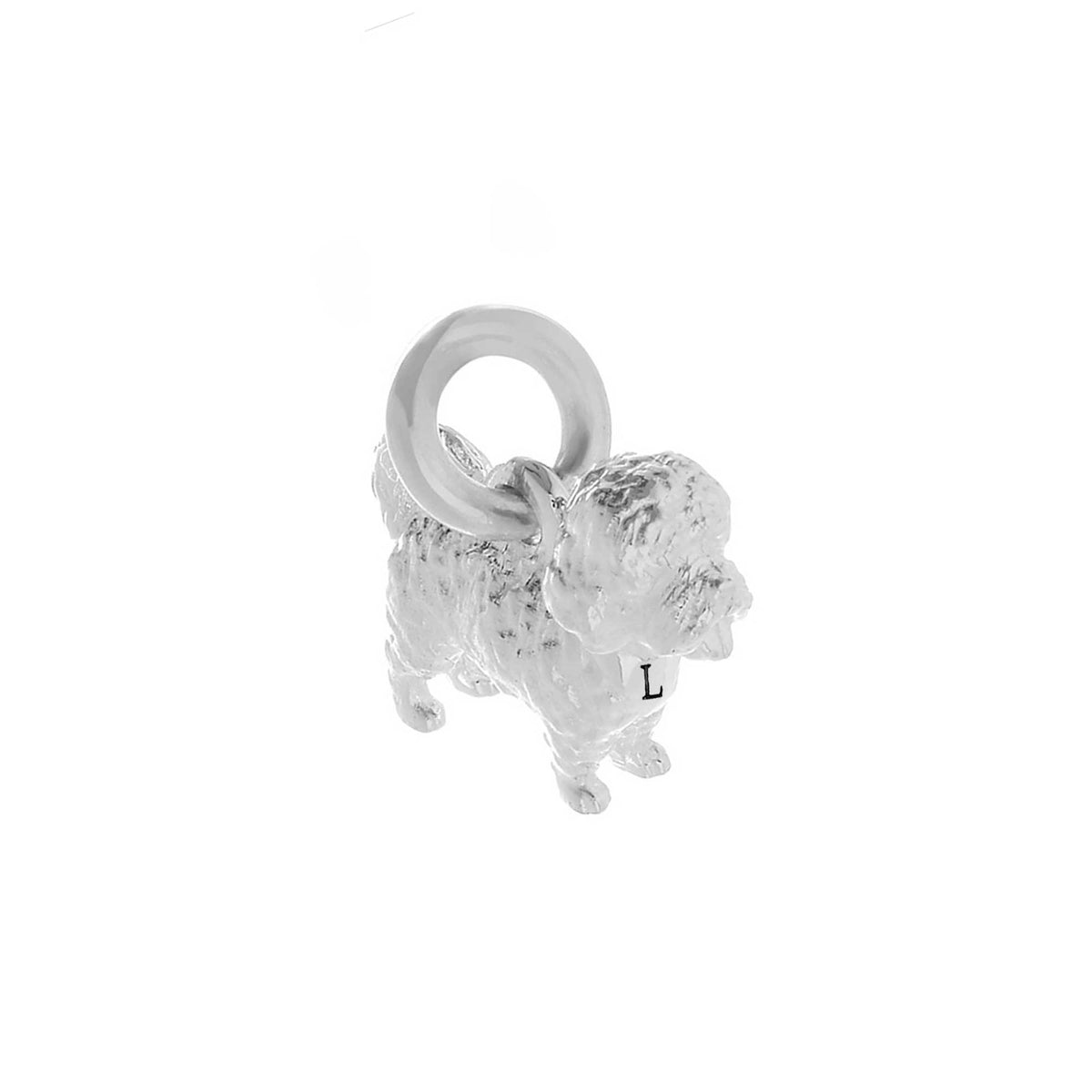 Maltipoo mixed breed sterling silver dog charm for bracelet Scarlett Jewellery Ltd