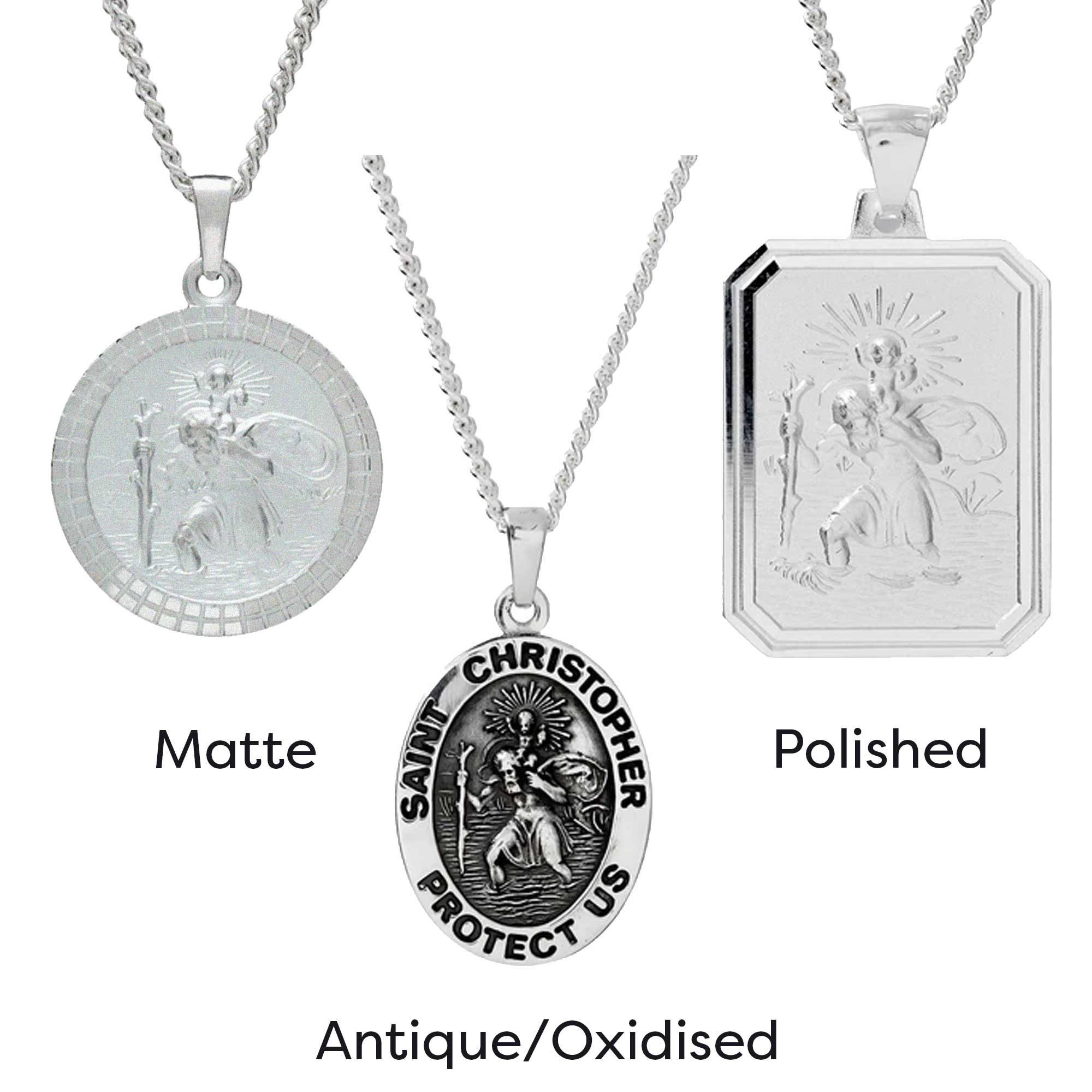 Collier en argent personnalisé St Christophe Grand Dodécagone