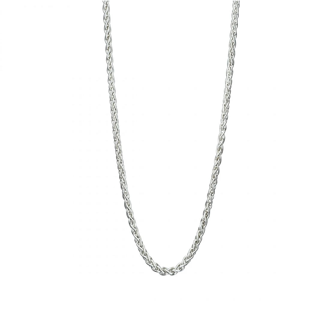 Sterling Silver Spiga Chain Necklace - Medium Weight
