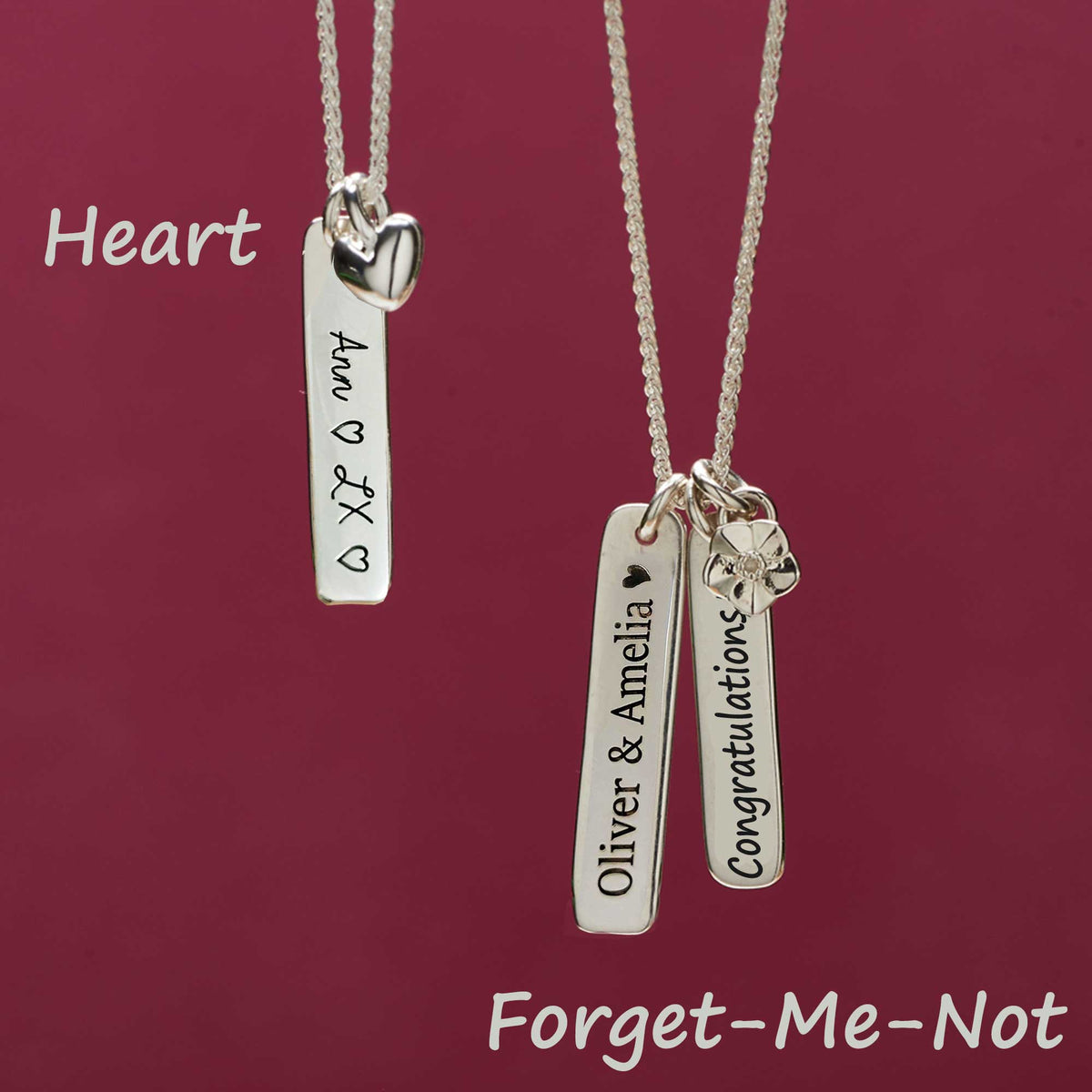 Message Tag Personalised Silver Necklace