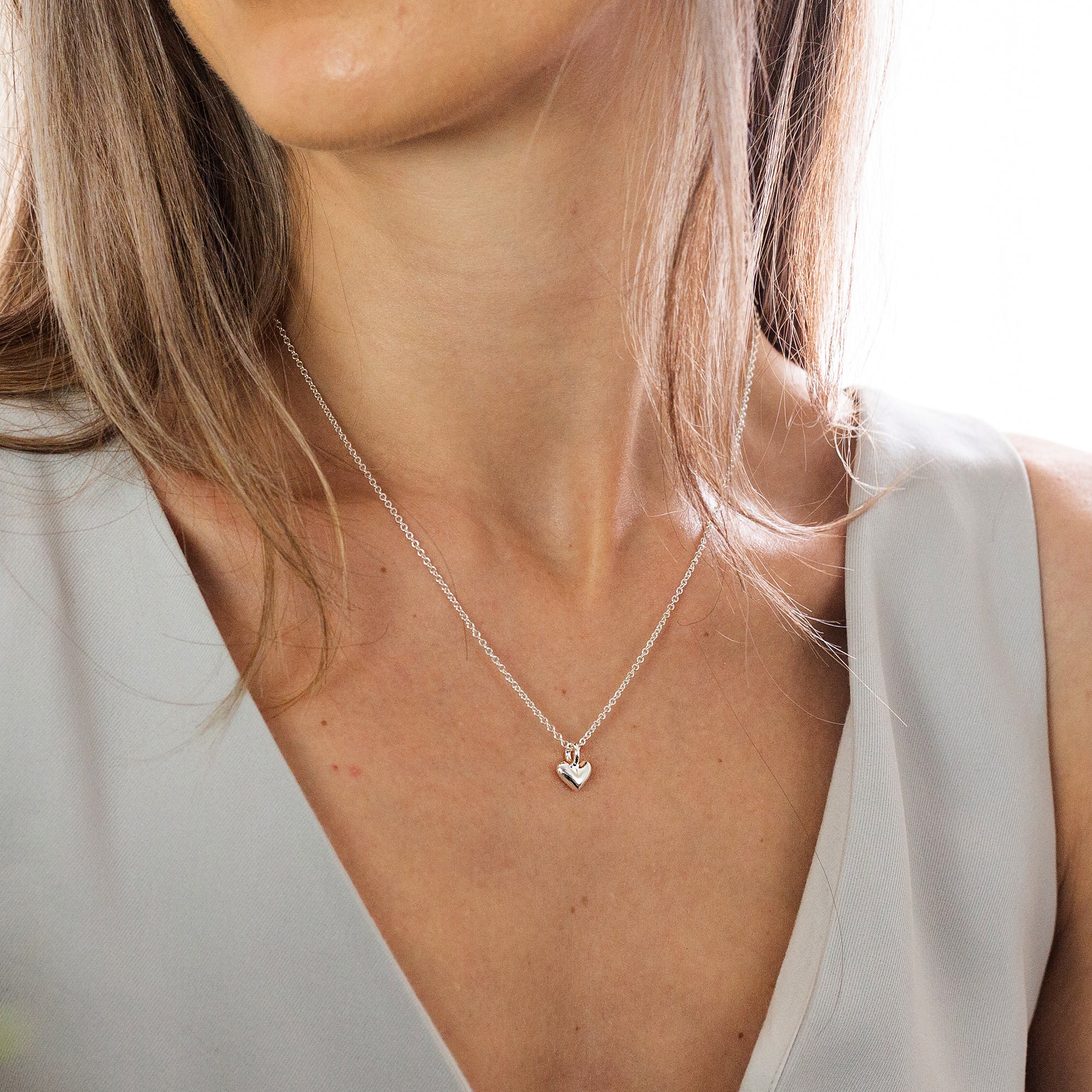 Vintage 'Midi' Heart Silver Necklace