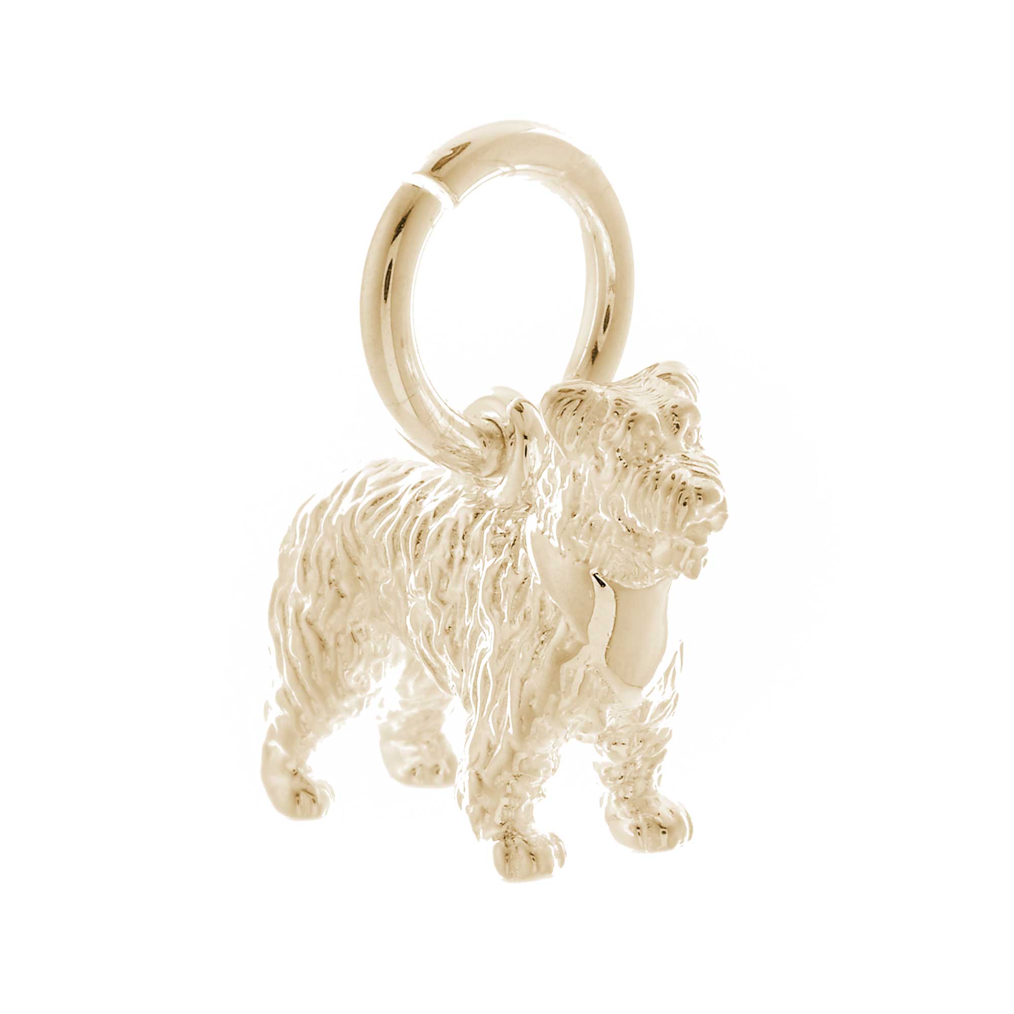 miniature schnauzer solid gold dog charm scarlett jewellery Brighton UK