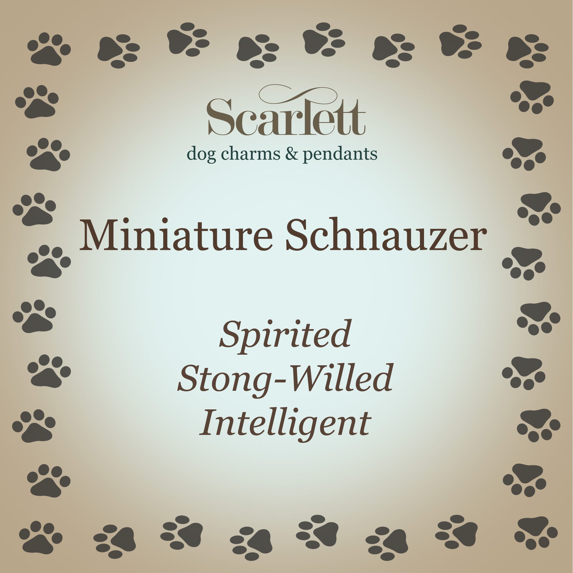 miniature schnauzer silver dog charm scarlett jewellery Brighton UK