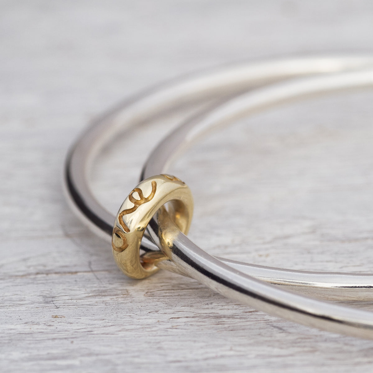 Scarlett Jewellery One Love Double Bangle Vintage 25th anniversary collection made in UK Recycled gold