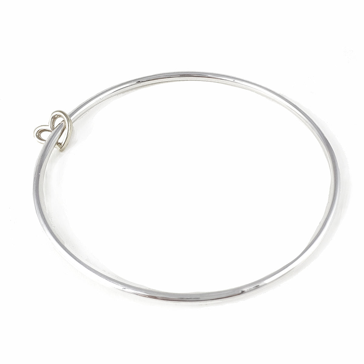 Solid silver open heart charm bangle designer bracelet Scarlett Jewellery
