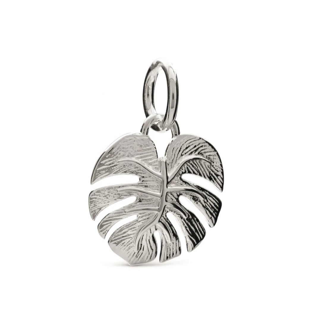 Monstera Palm Leaf Sterling Silver Charm
