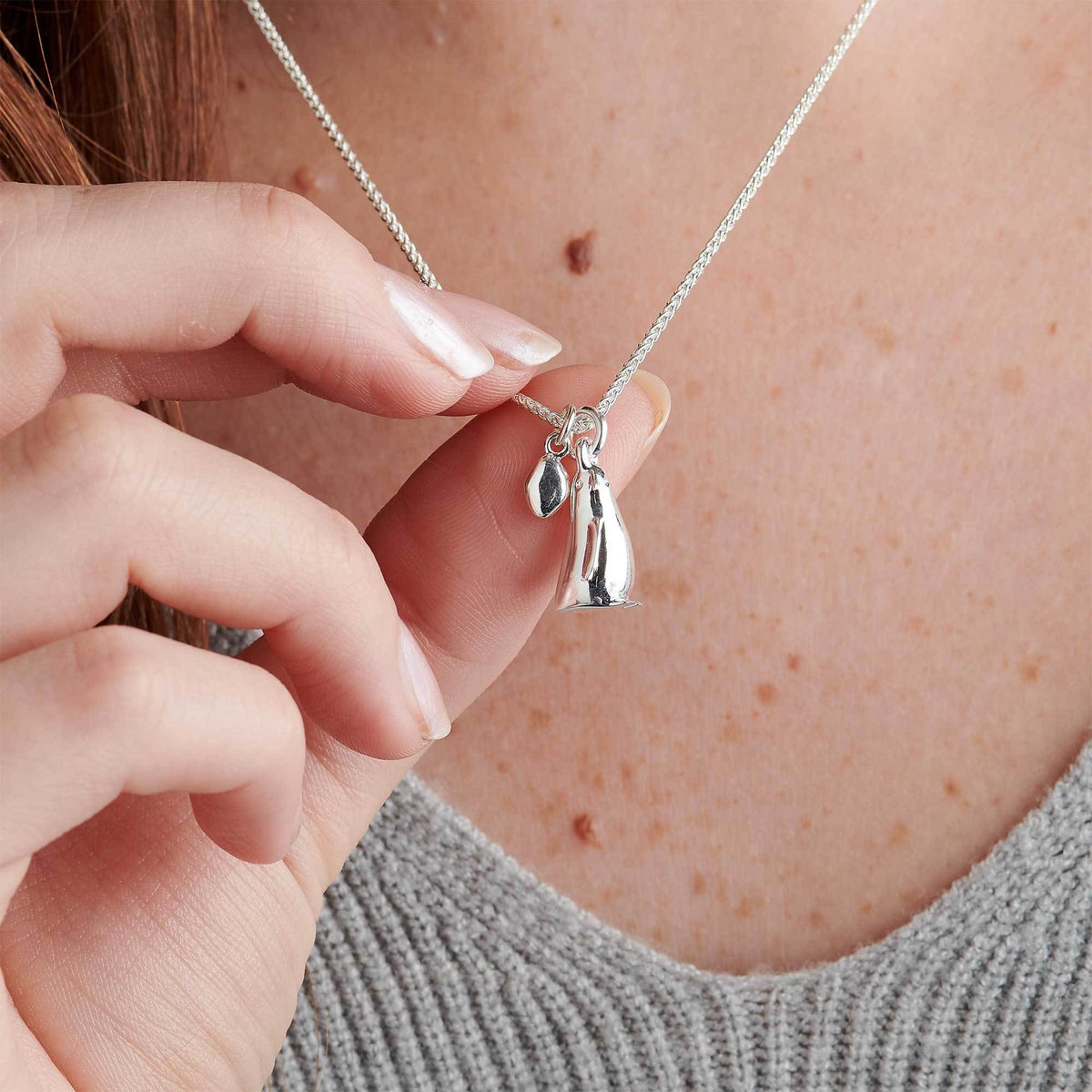Personalised penguin and pebble necklace romantic gift girl to girlfriend boy to  girlfriend Scarlett Jewellery